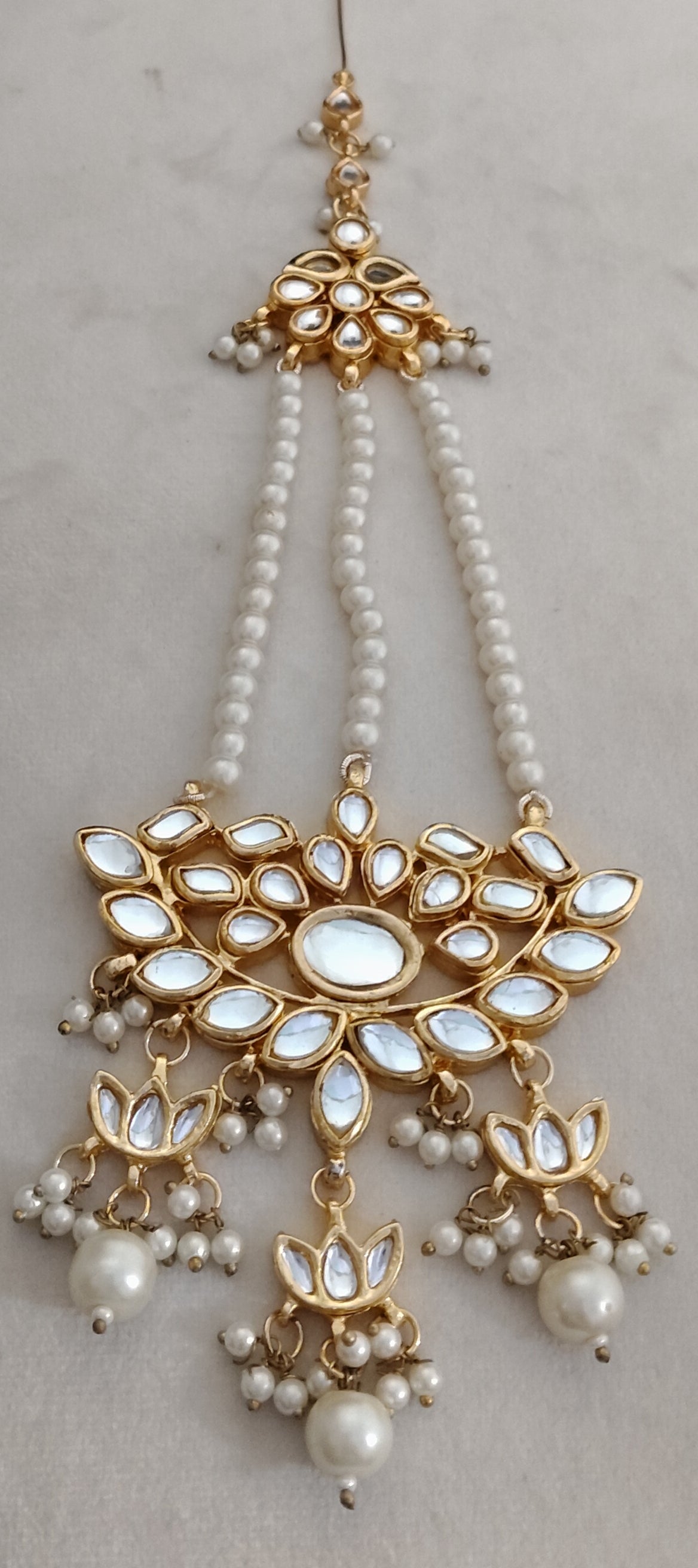 Luxury Gold Plated Kundan Jhumar with Beads Traditional Bridal Roz Jewellers