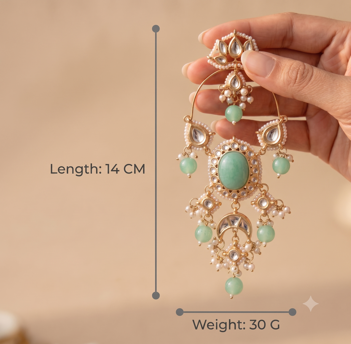 Mint Green Indian Chandbali Earrings Kundan Style Bridal Wedding Jewellery Roz Jewellers.