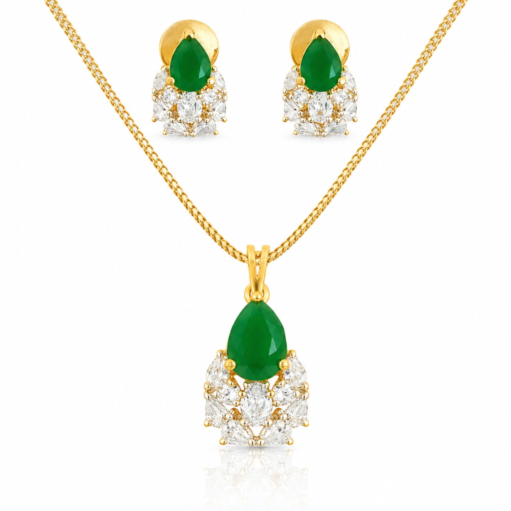 Meher Minimal Emerald CZ Pendant