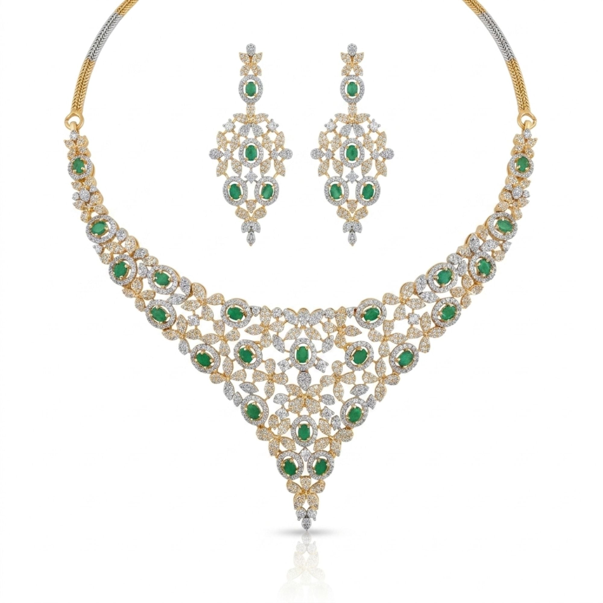 Meherbaan Emerald Heritage Necklace Set
