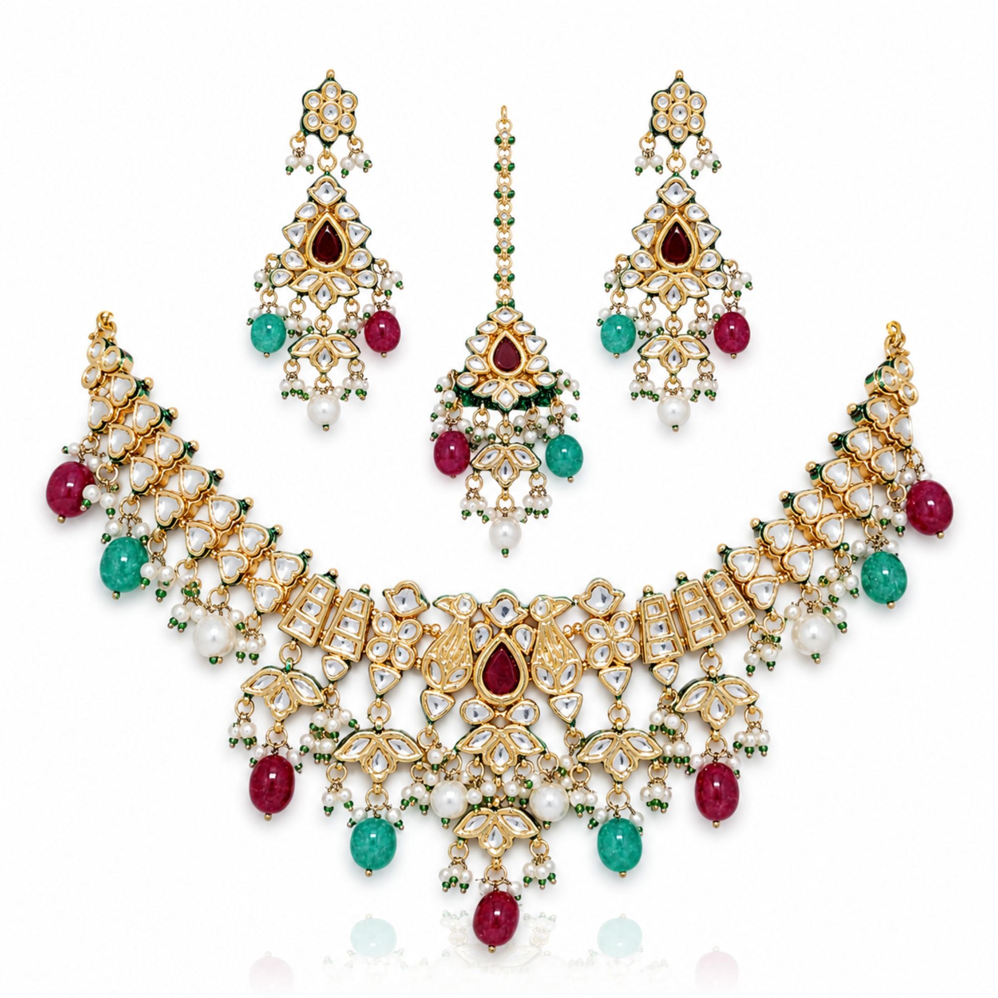 Purani Vintage Ruby Choker Set