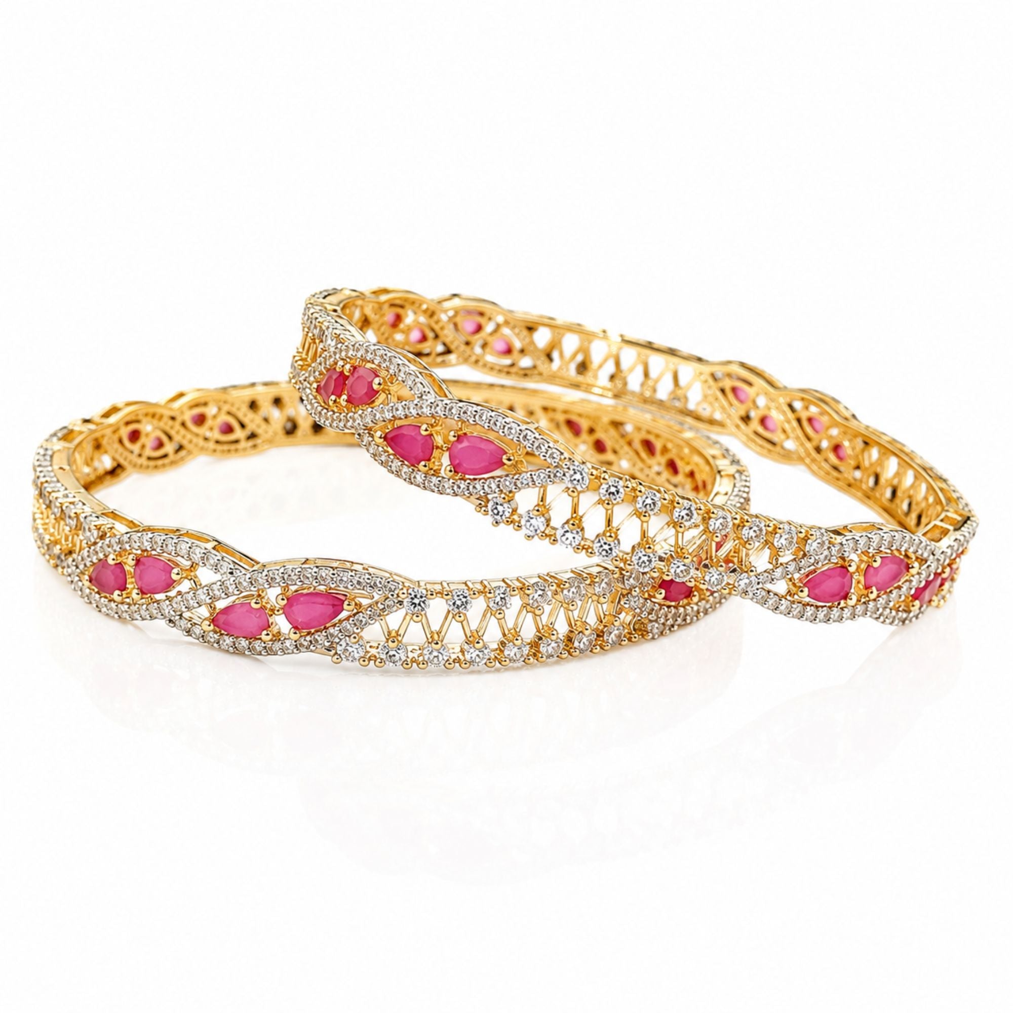 Khushi Twisted Ruby Vine Bangles