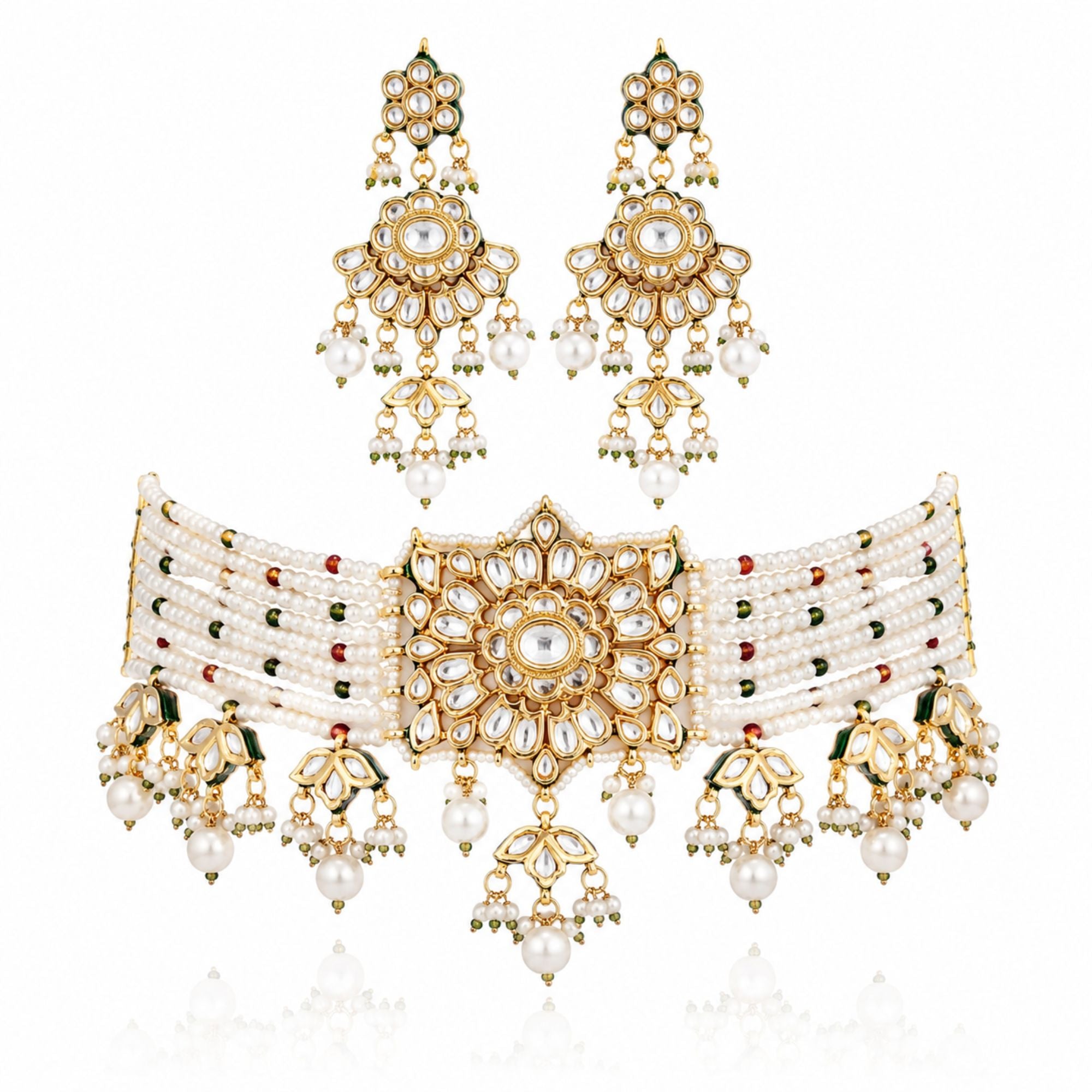 Panna Emerald Kundan Choker Set