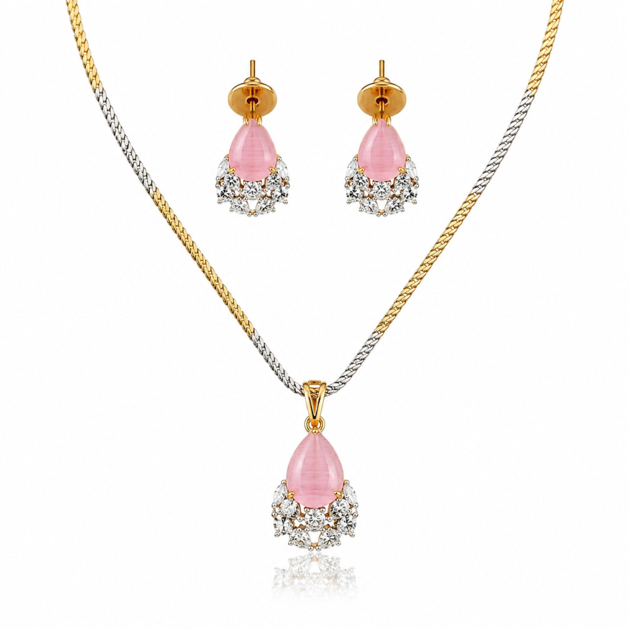 Gulabi Pink CZ Daily Pendant