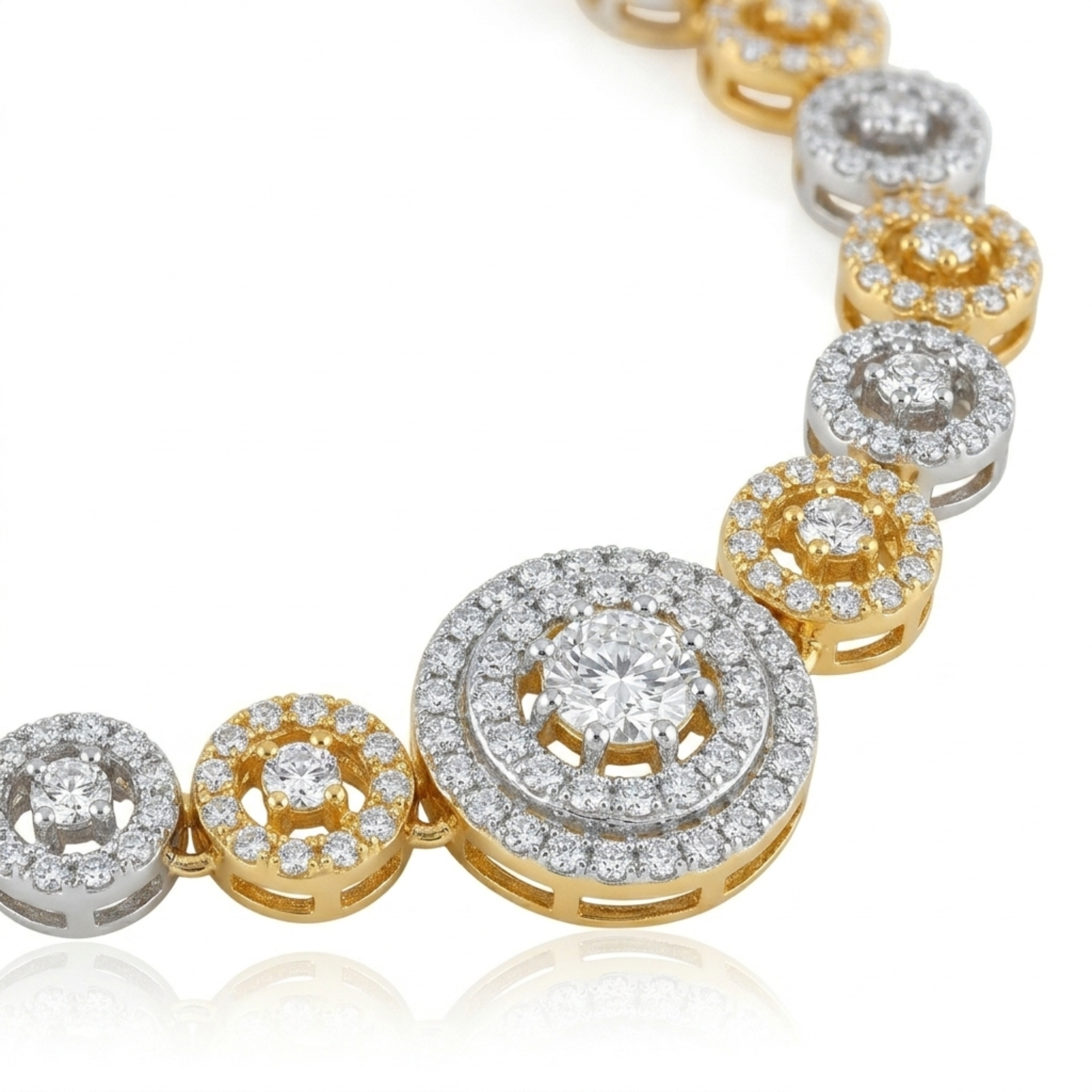 Minimal CZ Necklace Set | Lightweight Diamond-Look | Roz Jewellers