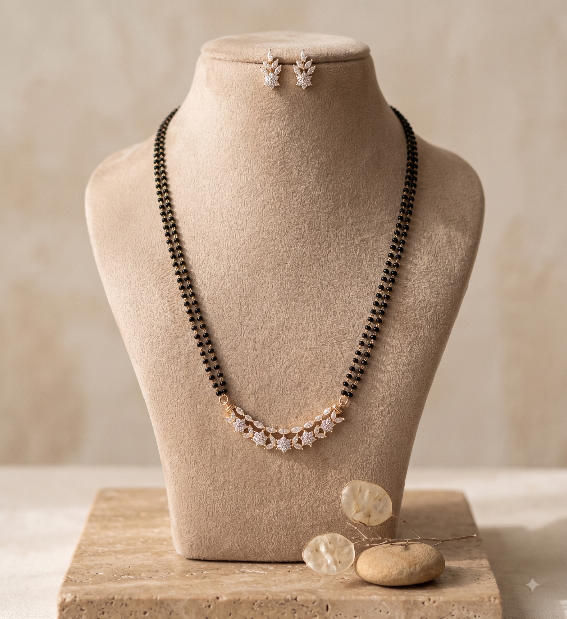 Rameen American Diamond AD Mangalsutra Necklace Set Roz Jewellers.
