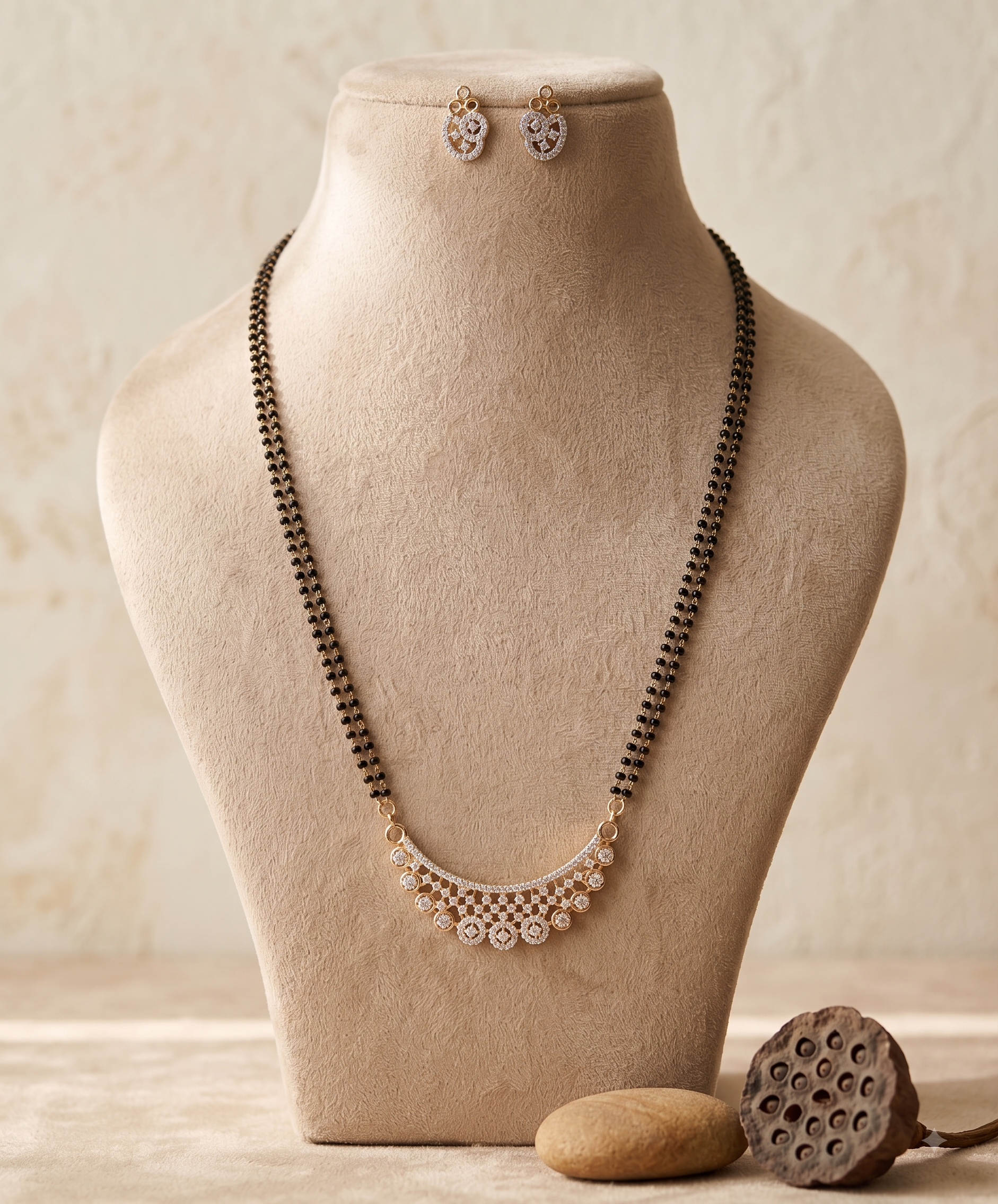 Elaf Indian Bridal Mangalsutra of American Diamond Roz Jwellers.