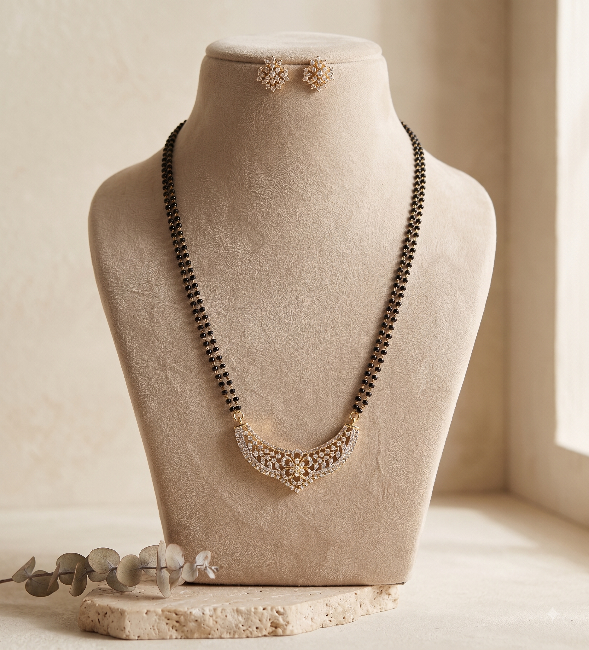 Aizaan Luxury AD Mangalsutra Necklace Roz Jwellers.