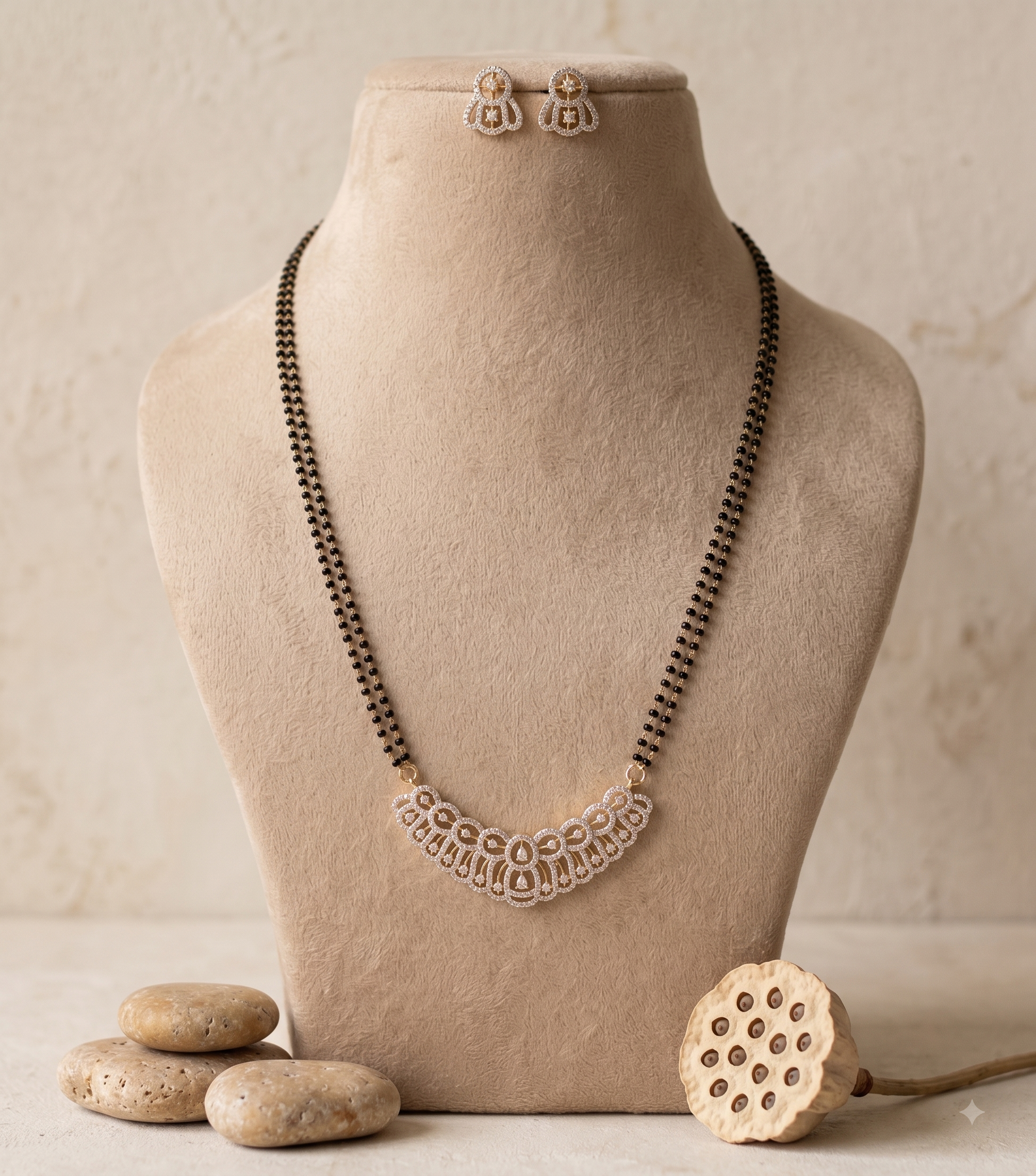 Laiba AD Mangalsutra Necklace Set Roz Jwellers.