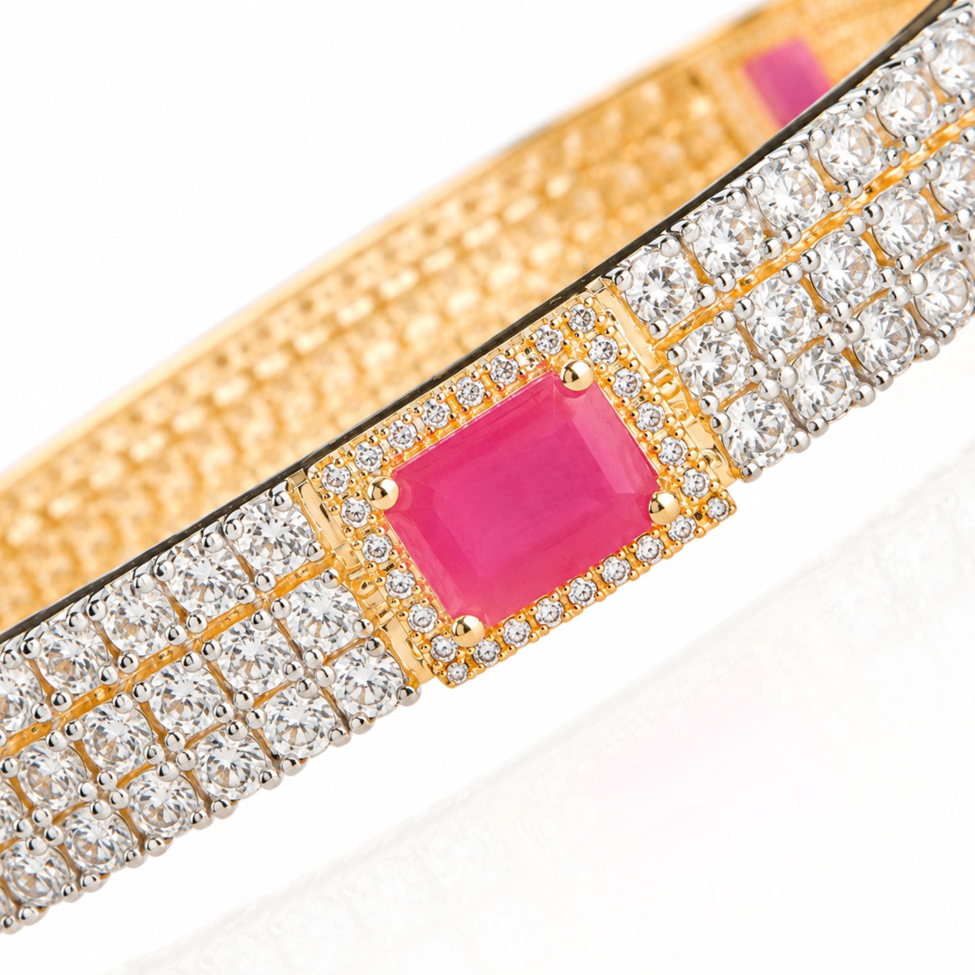 Khushnuma Ruby CZ Openable Bangles