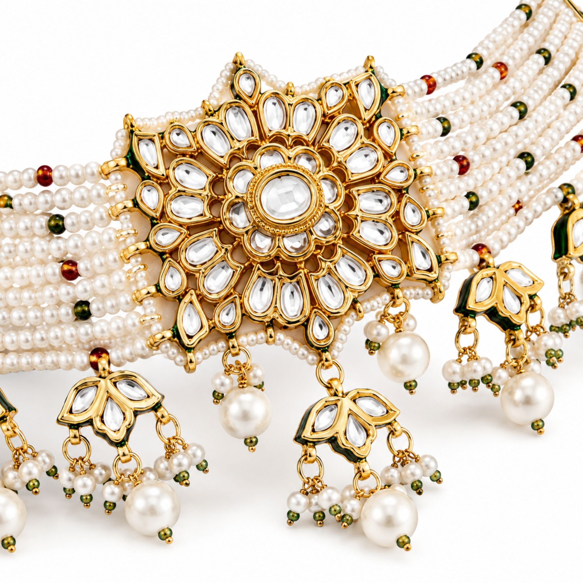 Panna Emerald Kundan Choker Set
