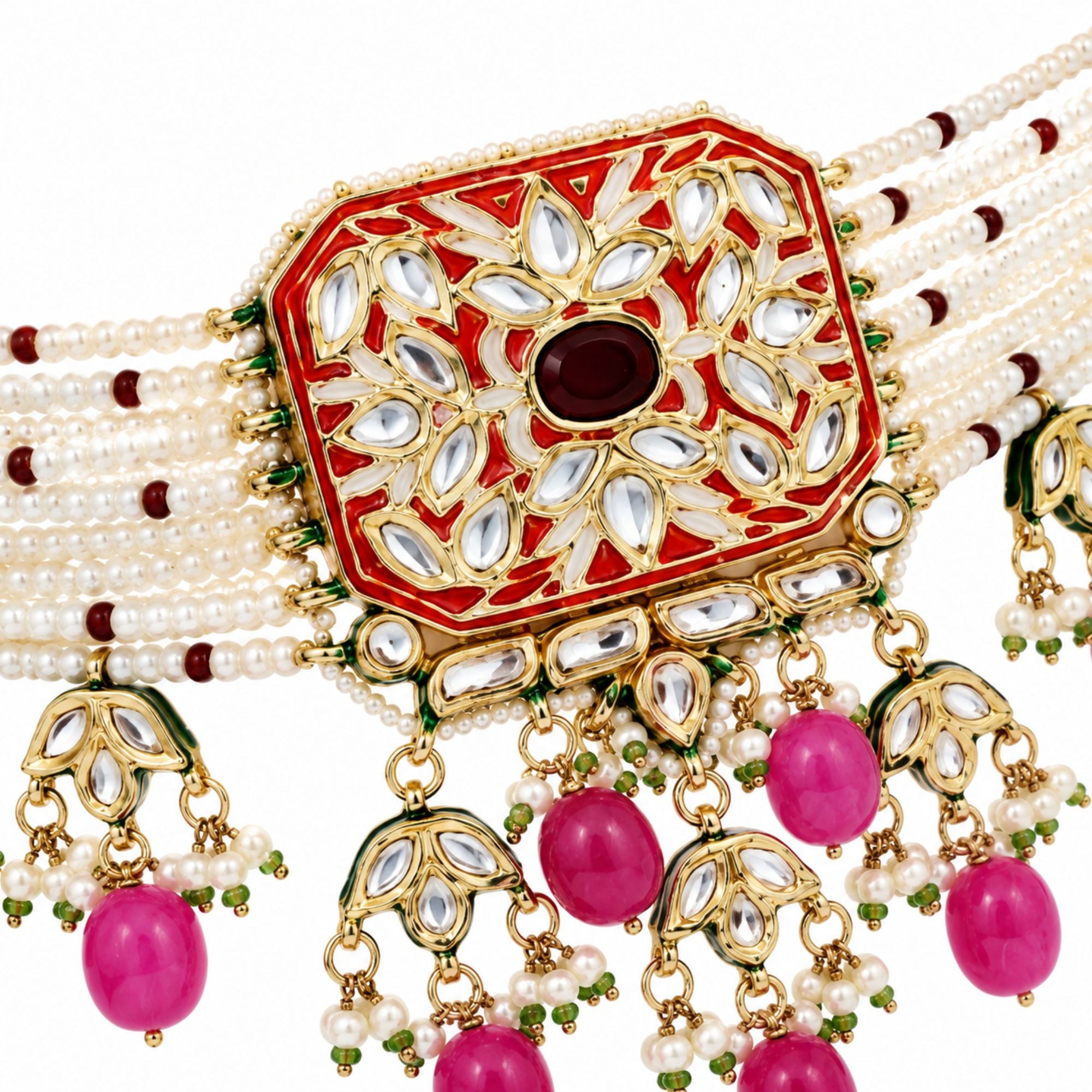 Rani Heavy Ruby Choker Set