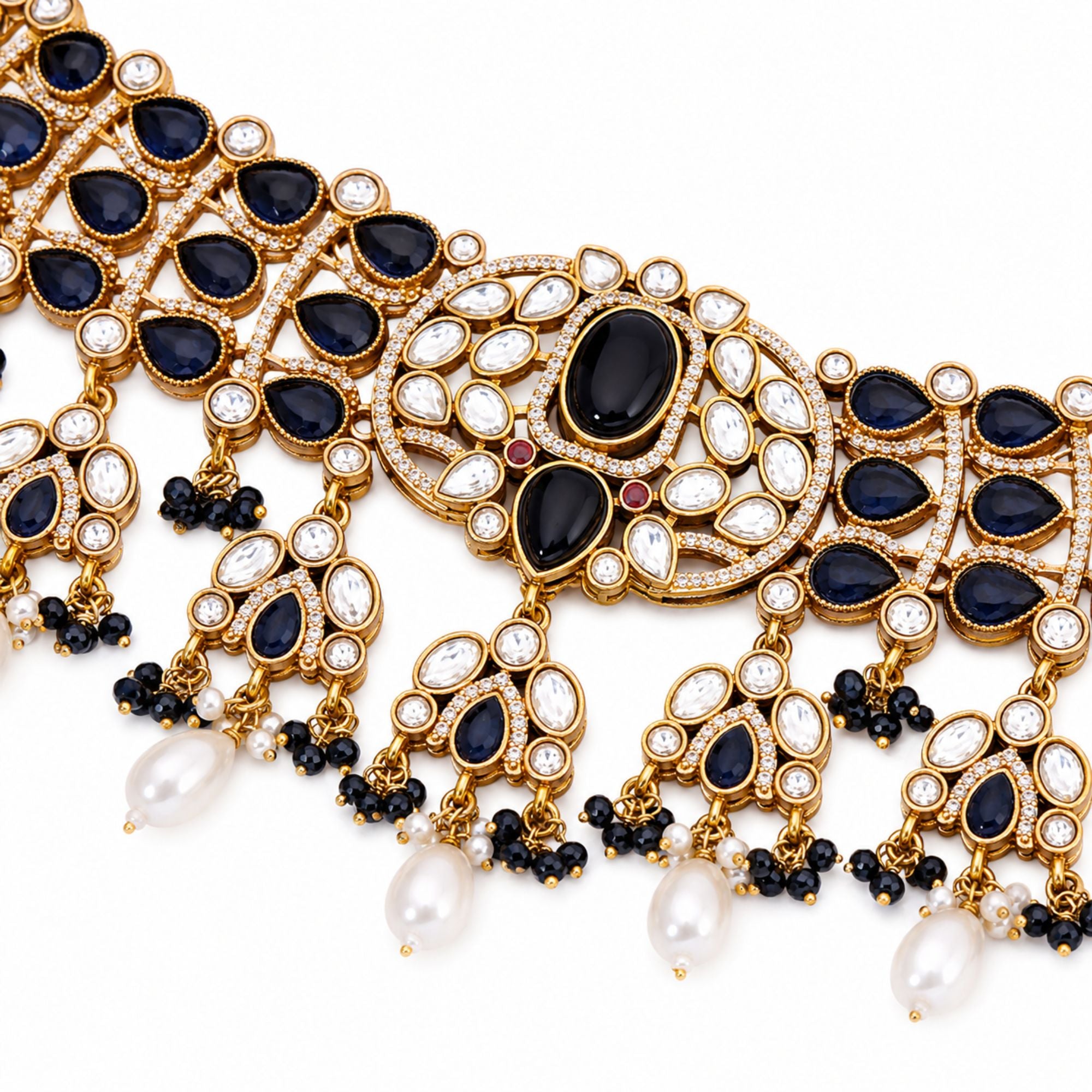 Neelam Blue Matt Choker Set
