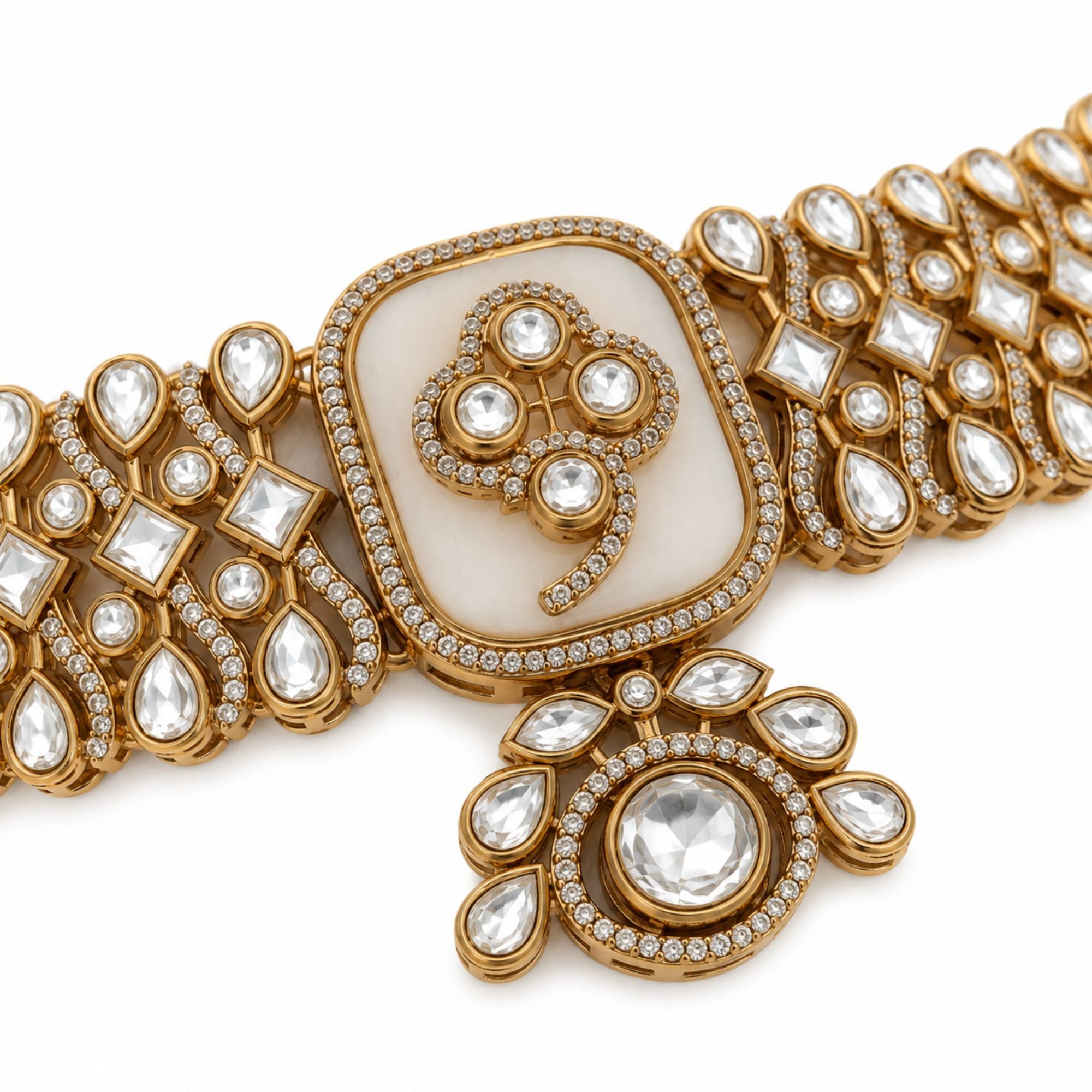 Safaid White Kundan Choker Set