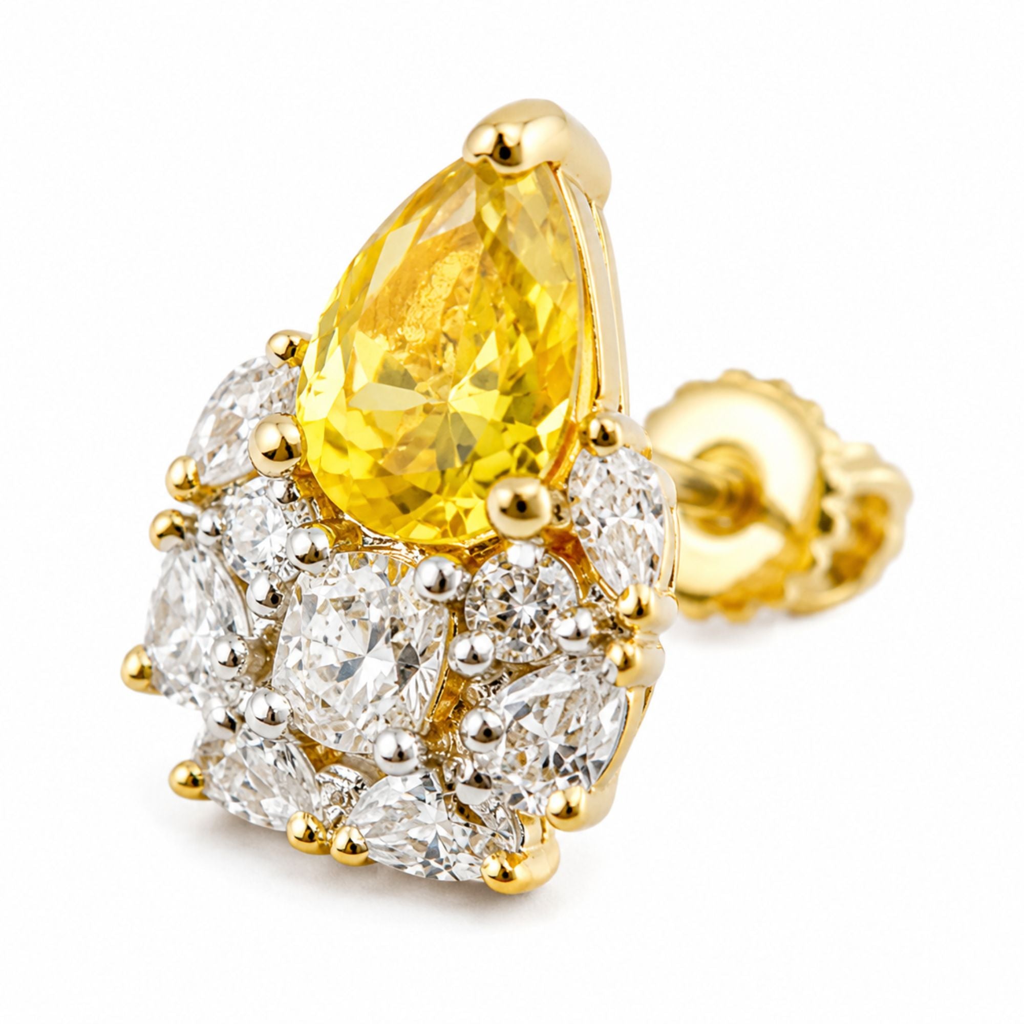 Pukhraj Yellow Teardrop CZ Pendant