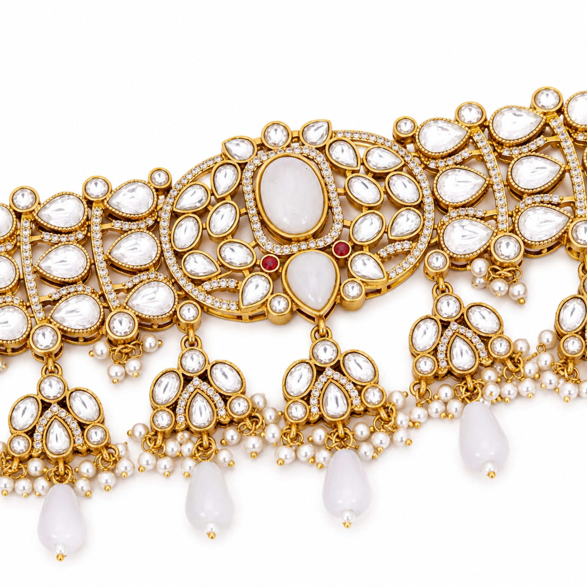 Ishaani White Matt Choker Set