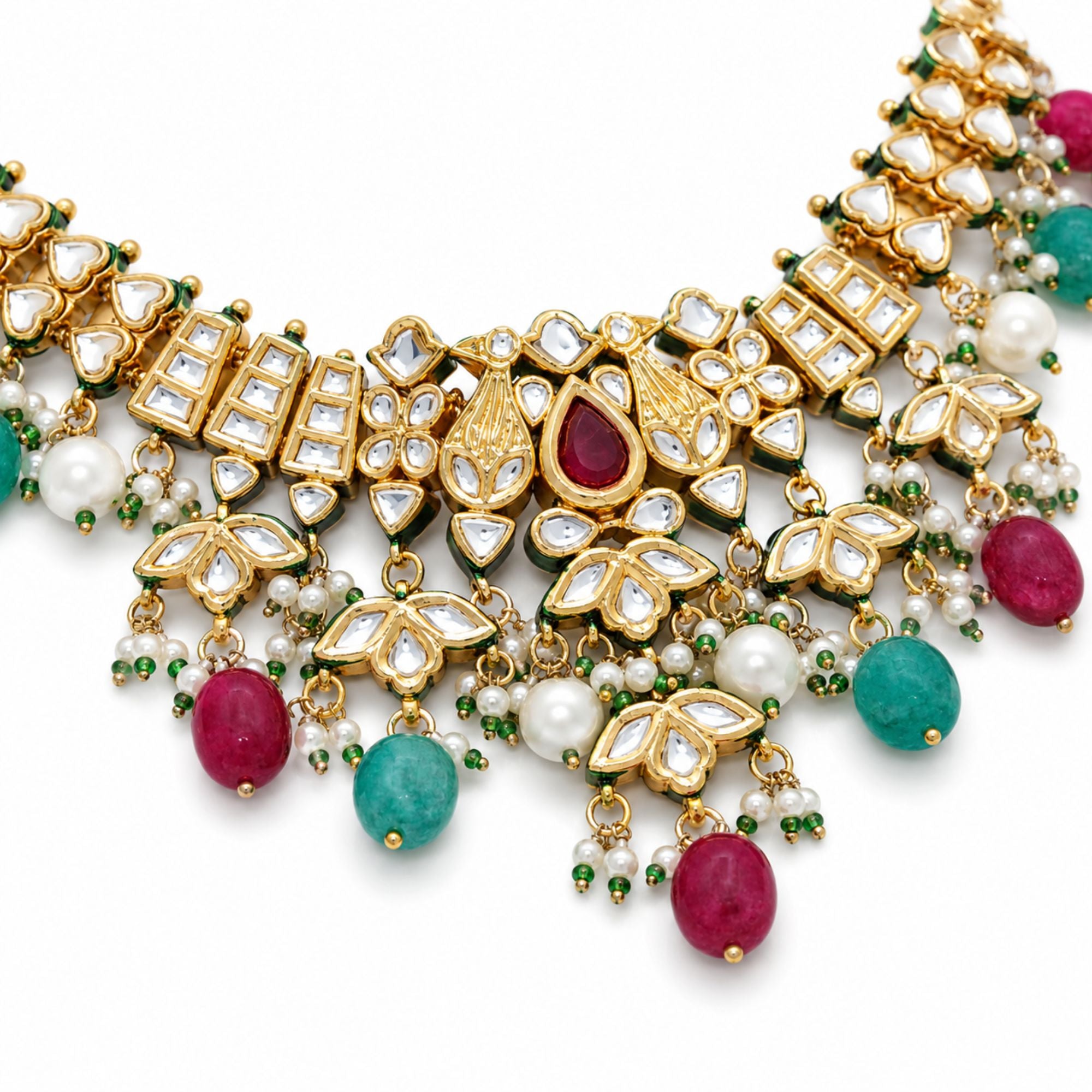 Purani Vintage Ruby Choker Set
