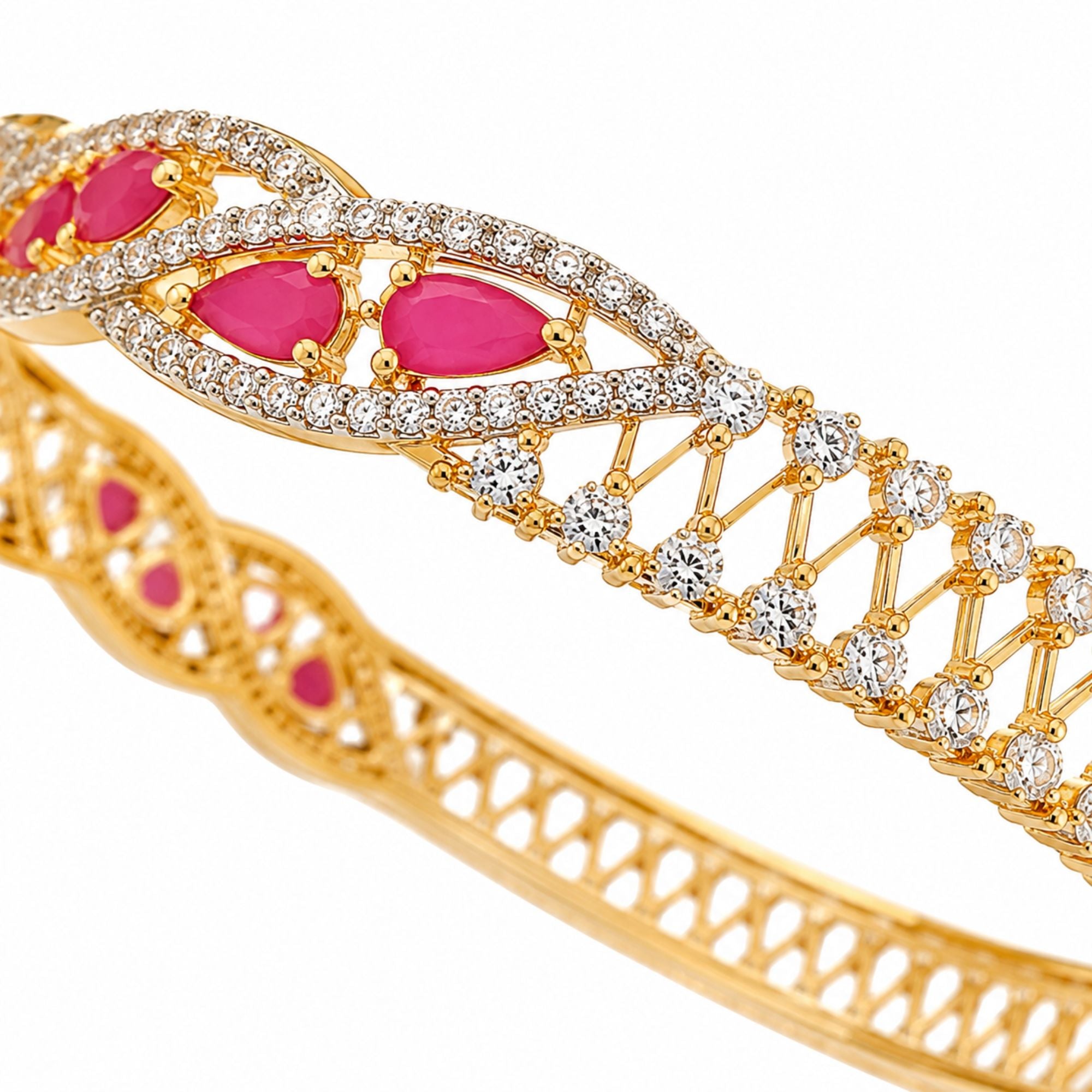 Khushi Twisted Ruby Vine Bangles