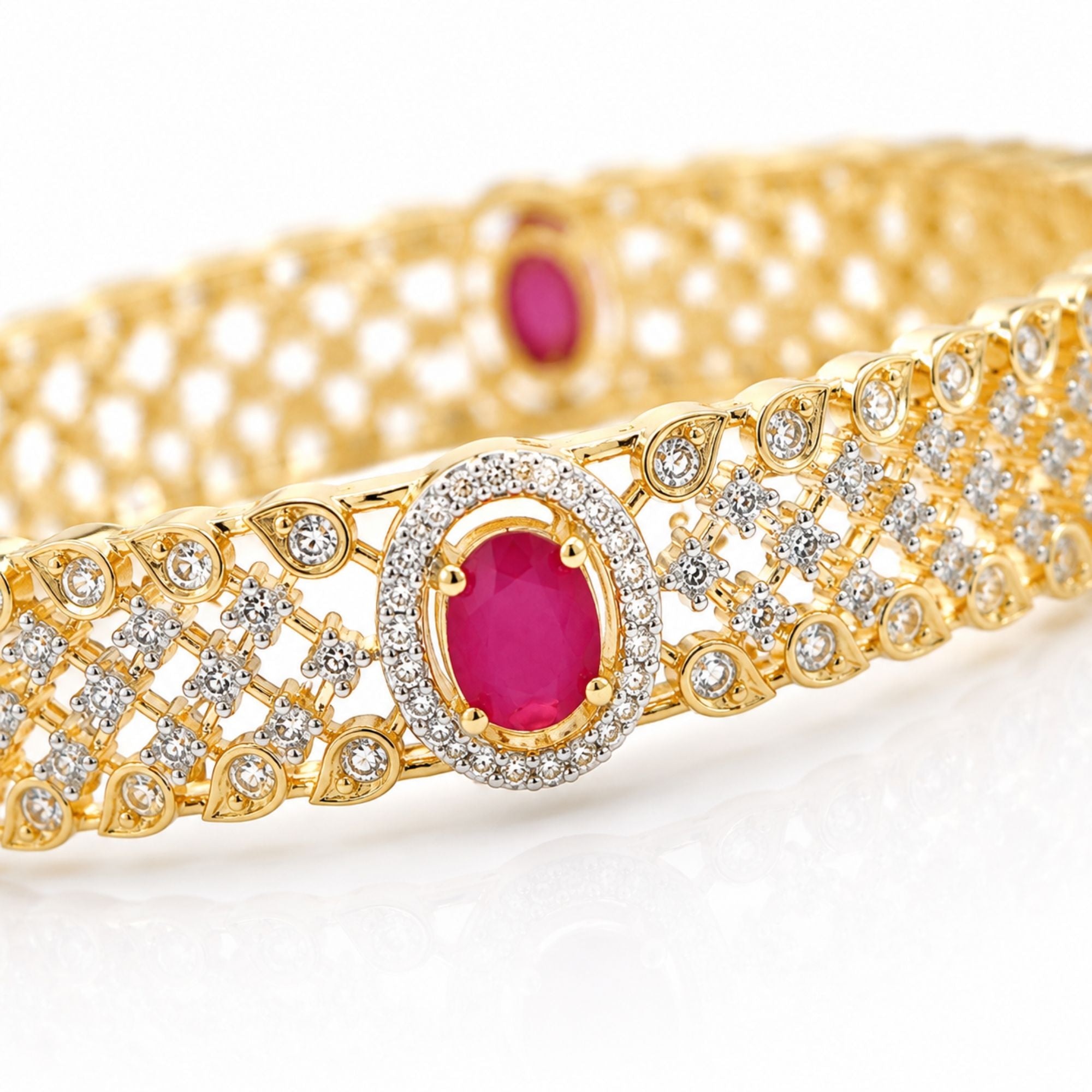 Reshma Ruby Oval Designer Bangles