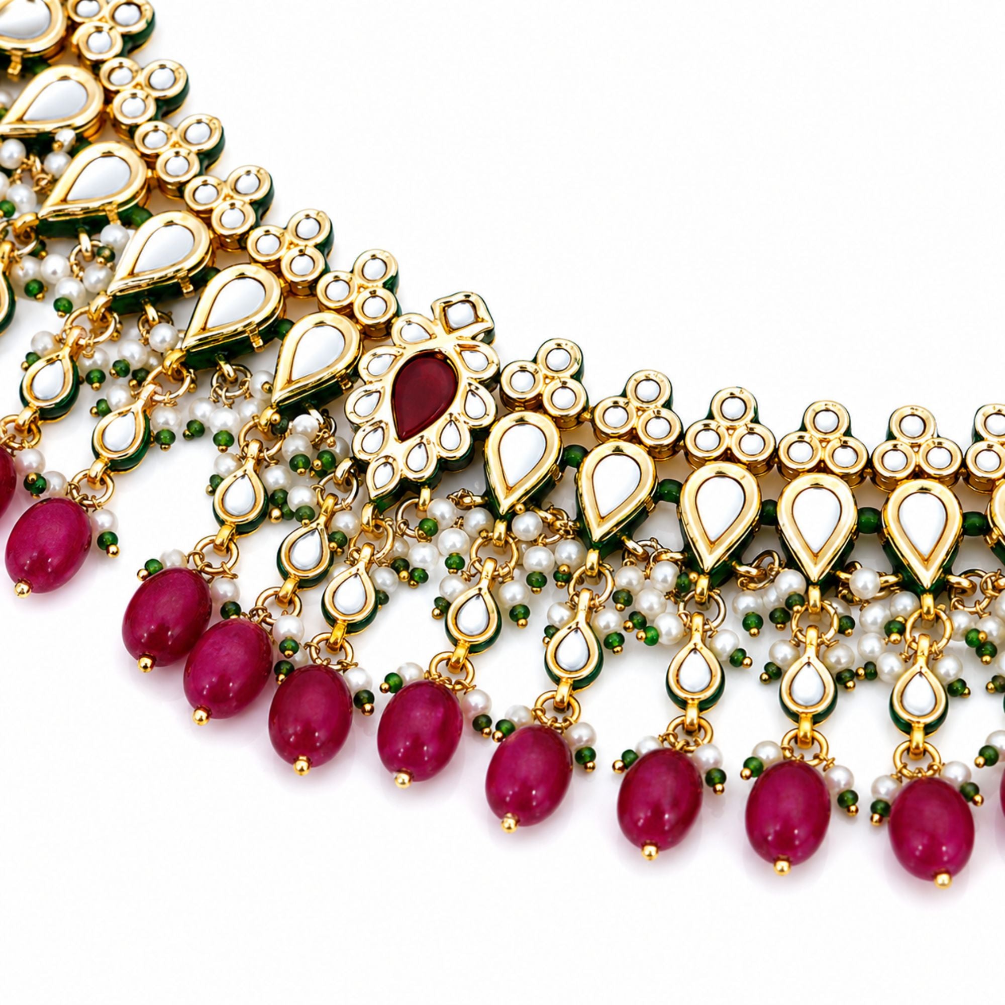 Roshni Meenakari Kundan Tikka Set