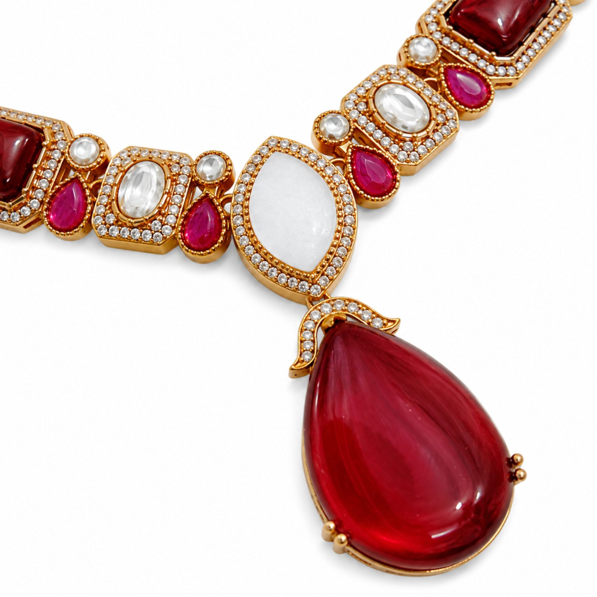 Ruby Manjari Kundan Elegance Set