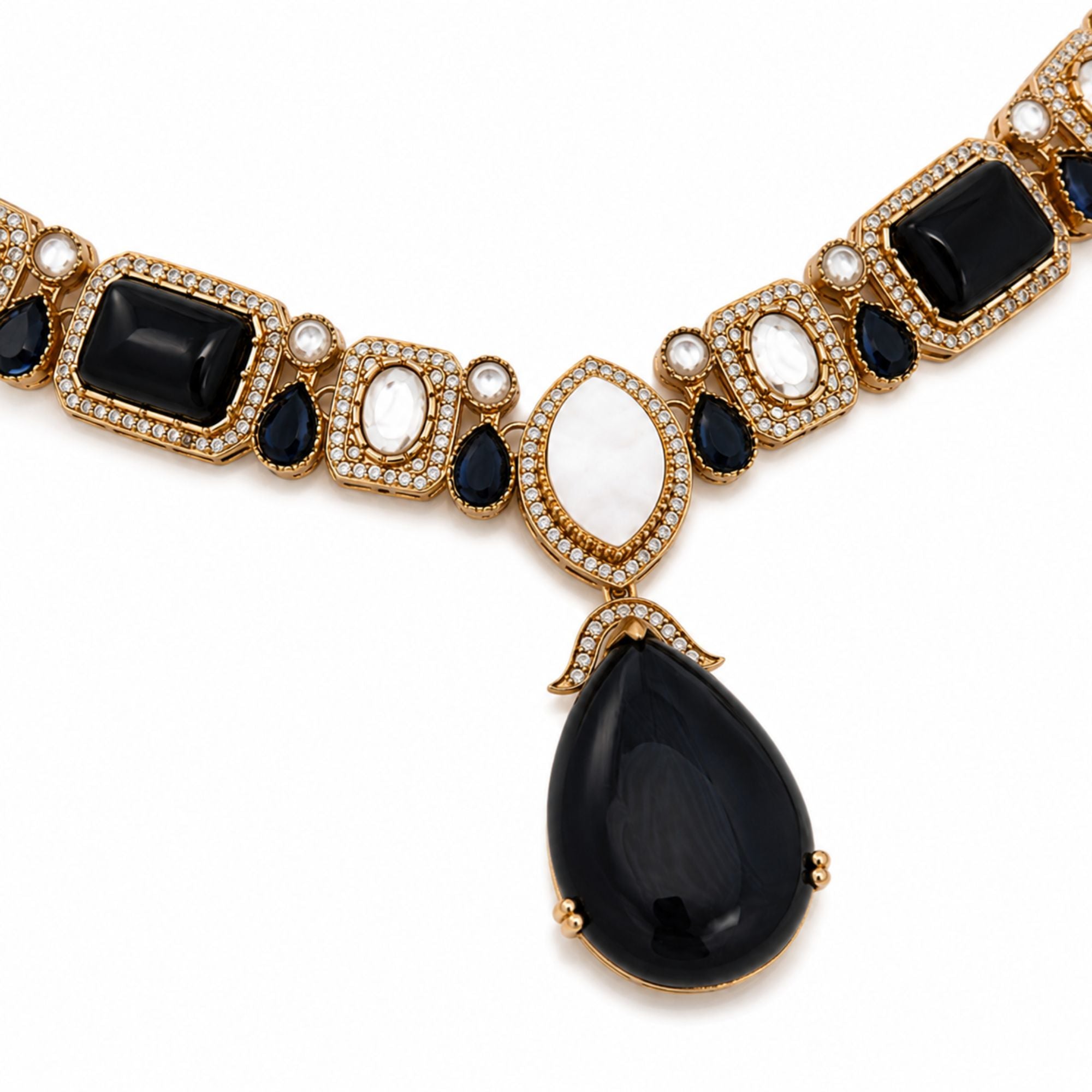 Neelambari Sapphire Kundan Necklace Set