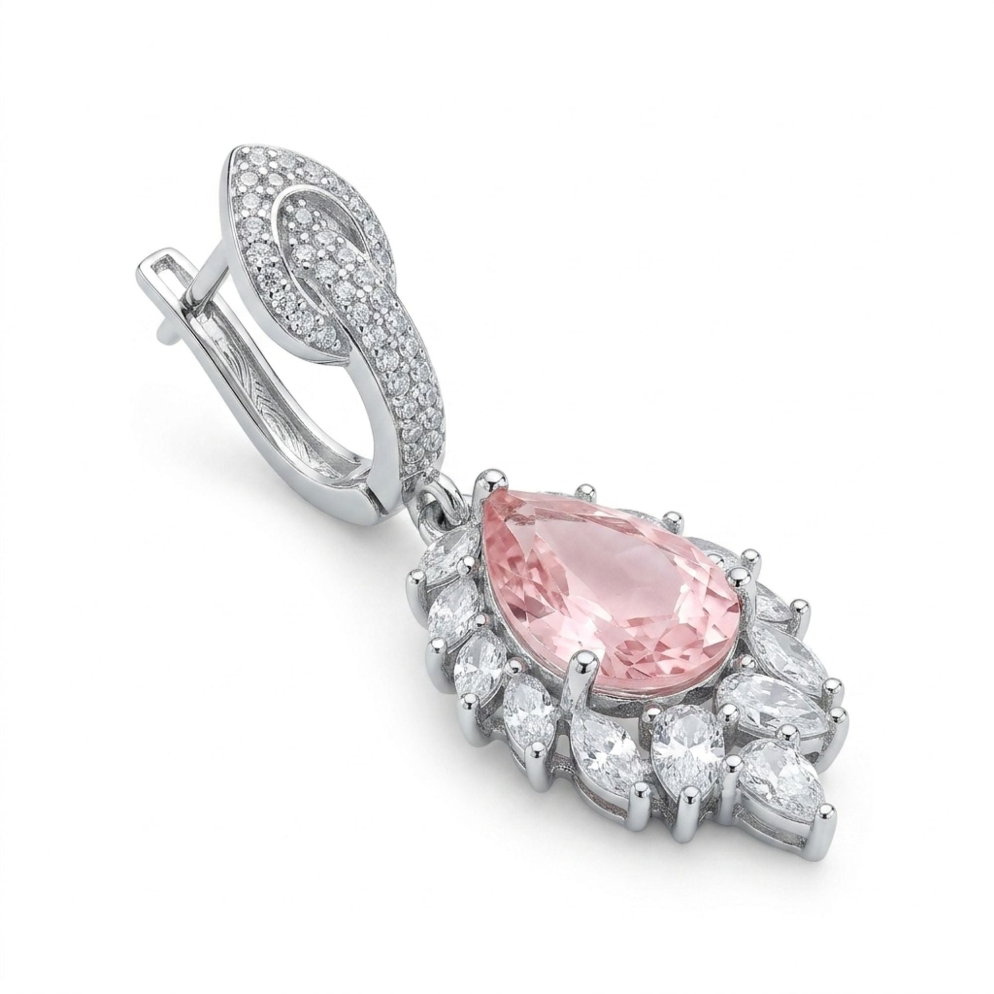 Pink Crystal & CZ Necklace Set | Gold Plated Party Jewellery | Roz Jewellers