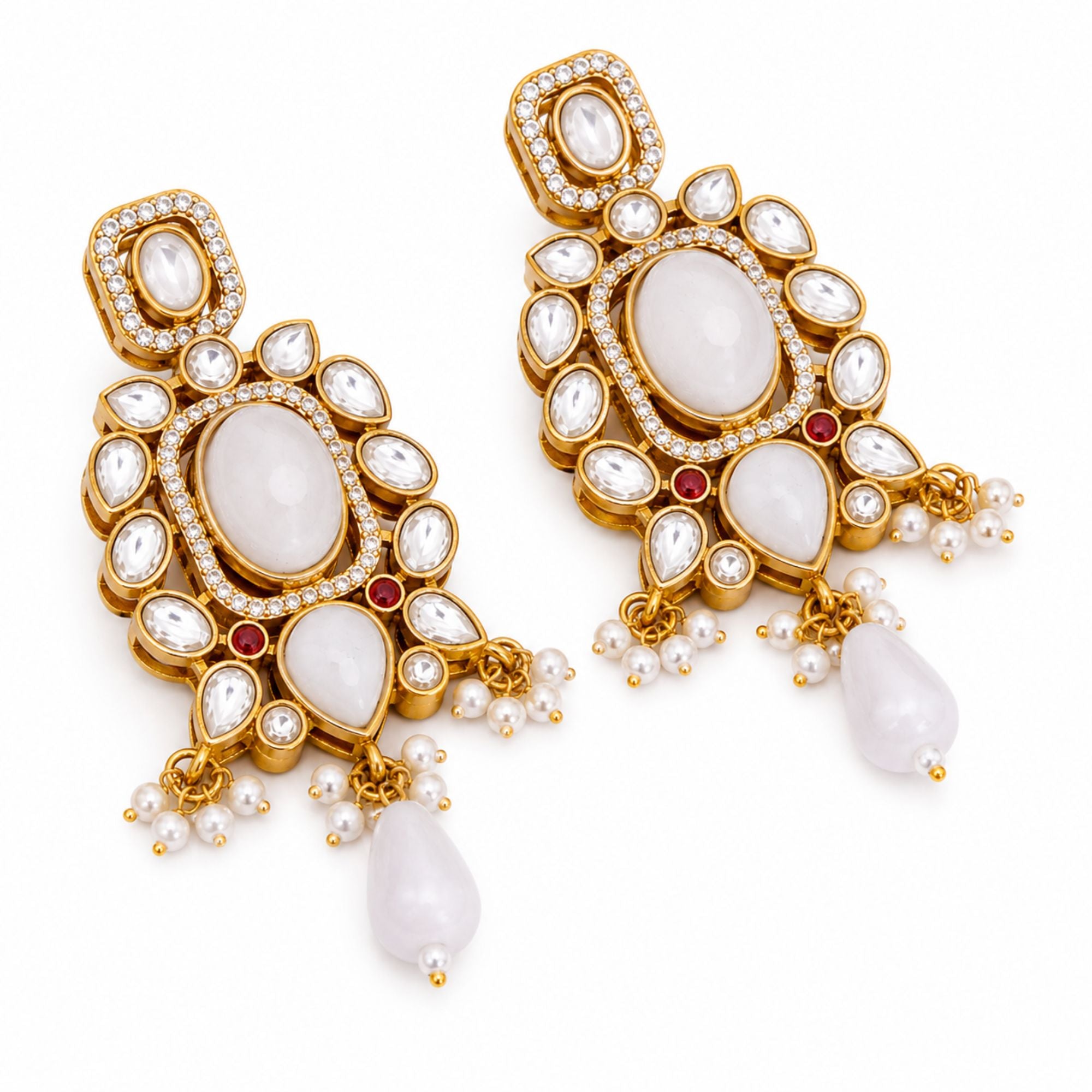Ishaani White Matt Choker Set