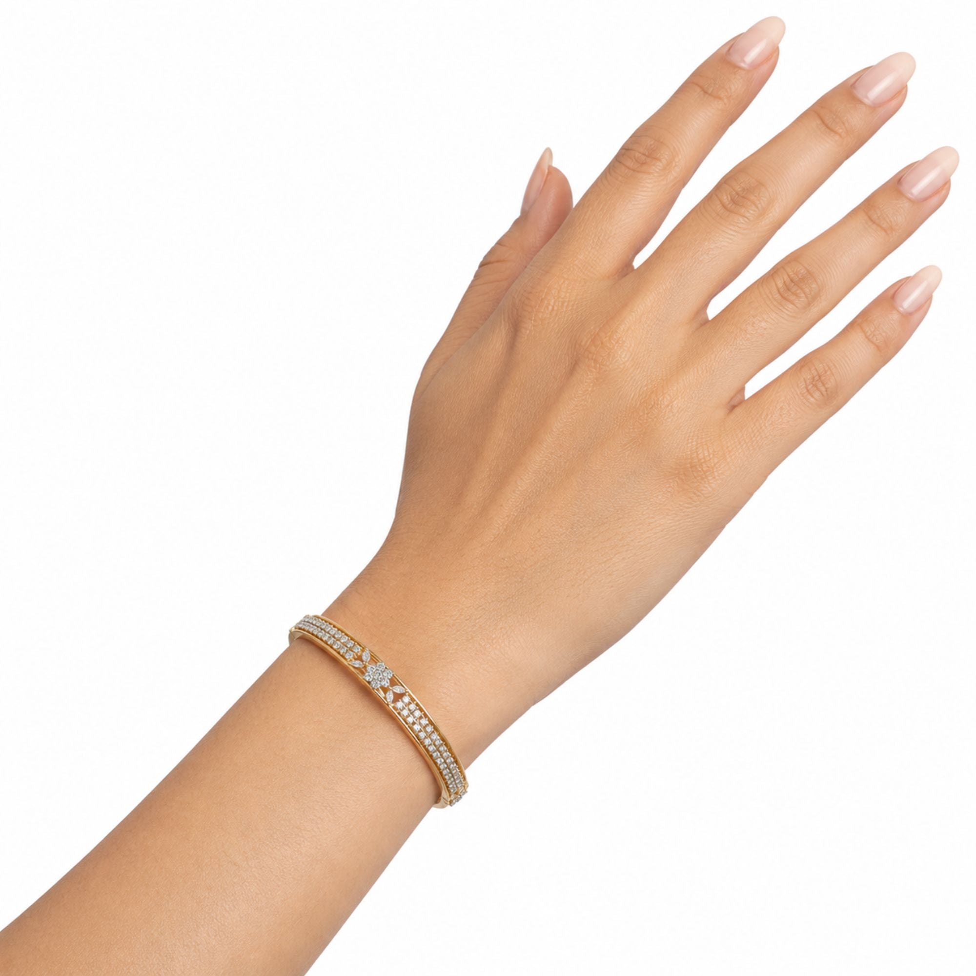 Anjum Elegant Floral Diamond Bangles