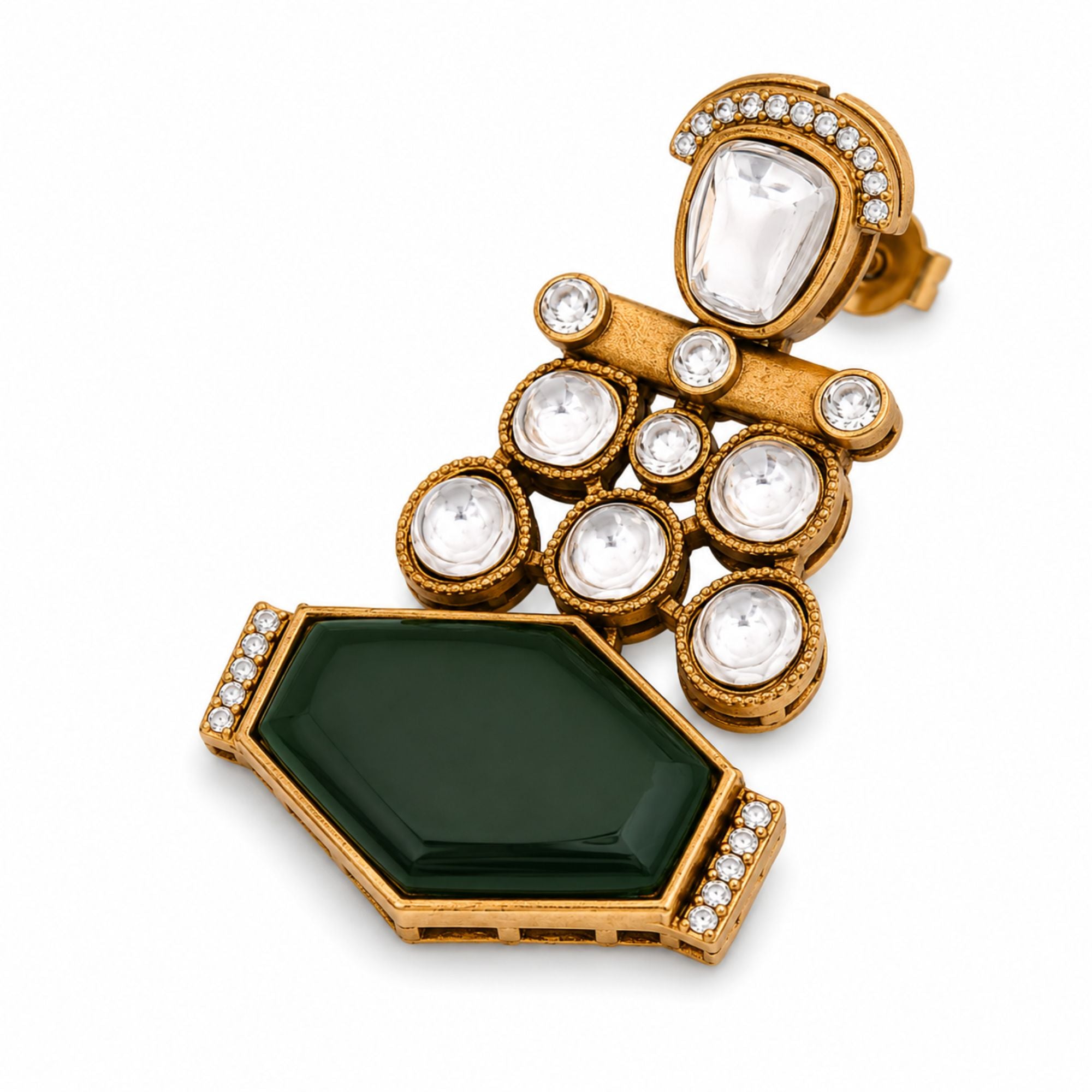 Rajwaadi Green Kundan Bridal Set