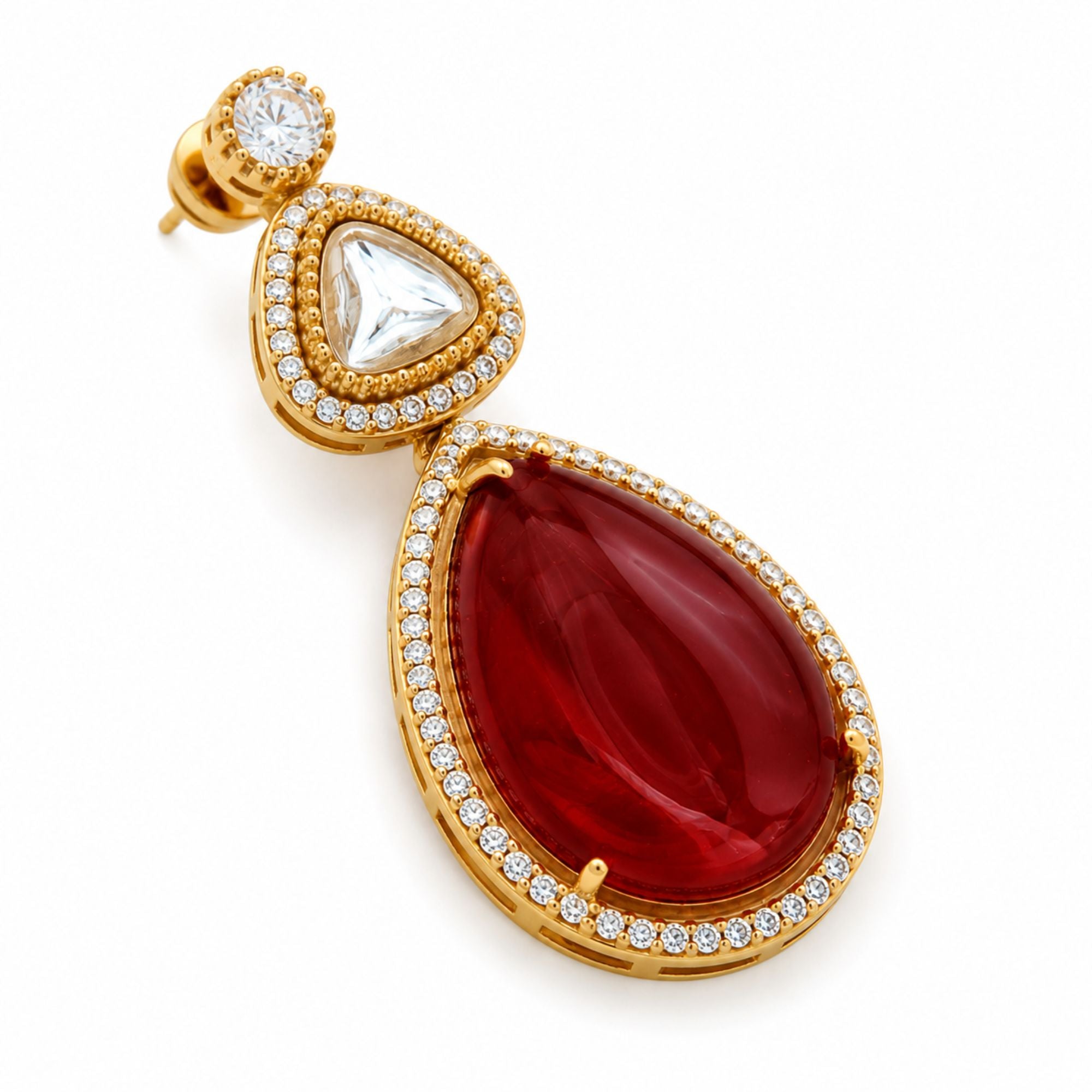Rajwadi Ruby Heritage Kundan Set
