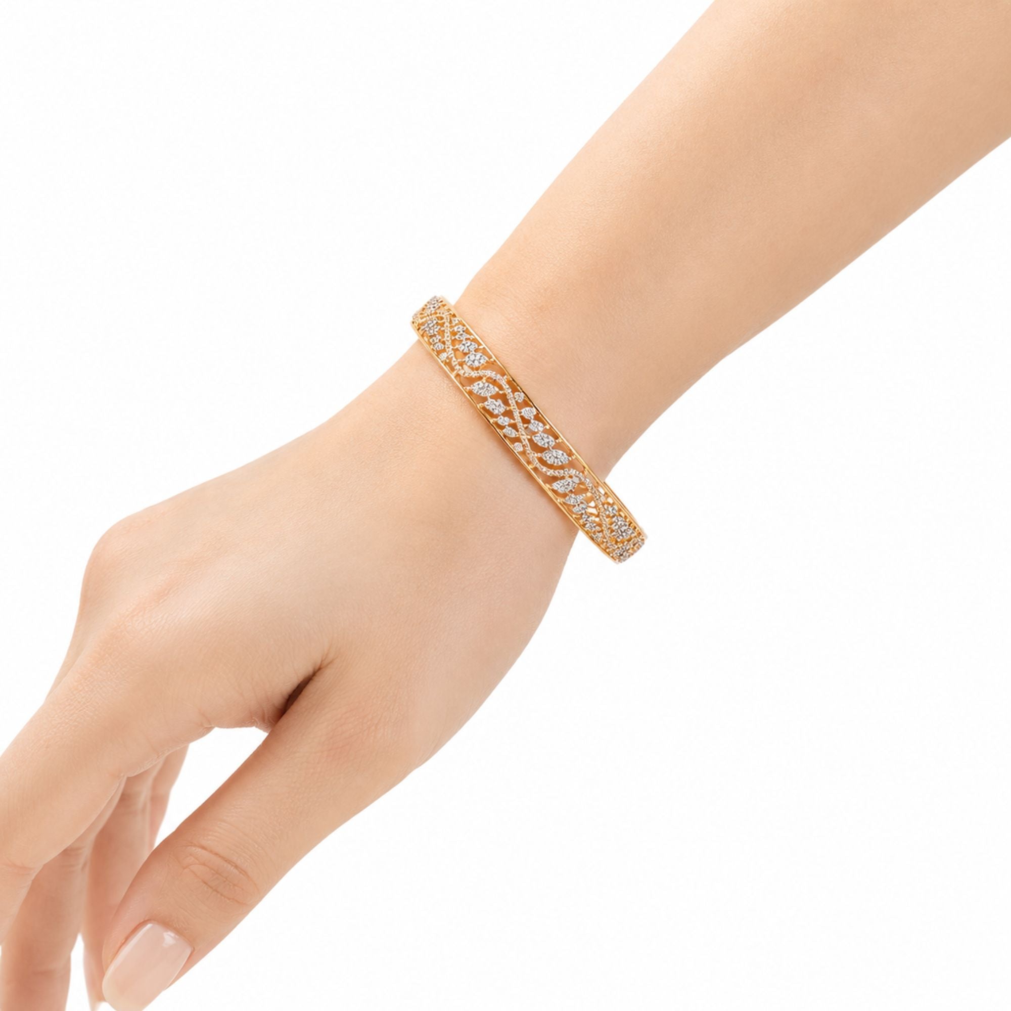 Huma Floral Vine Diamond Bangles