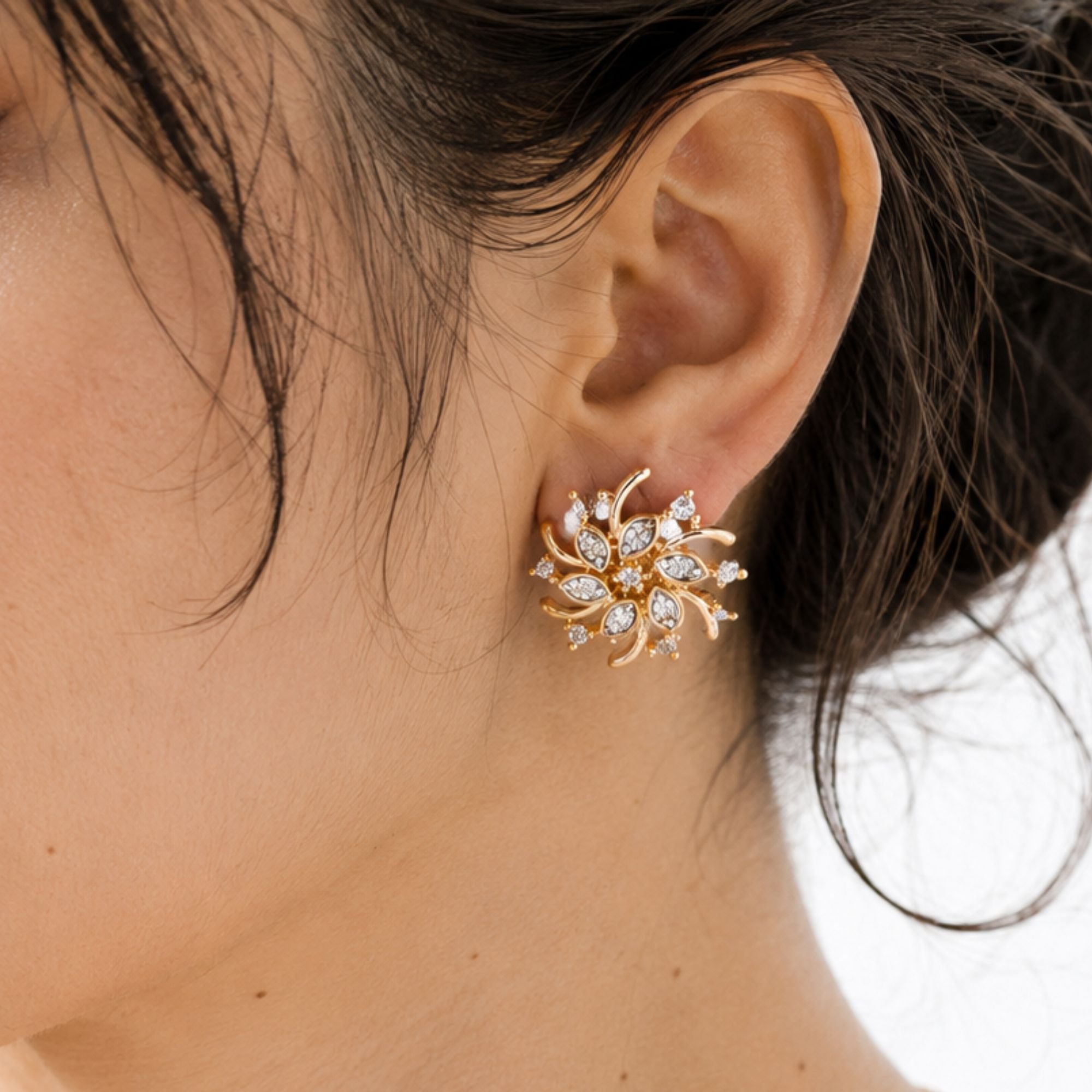 Roz Minimal White Stone Studs