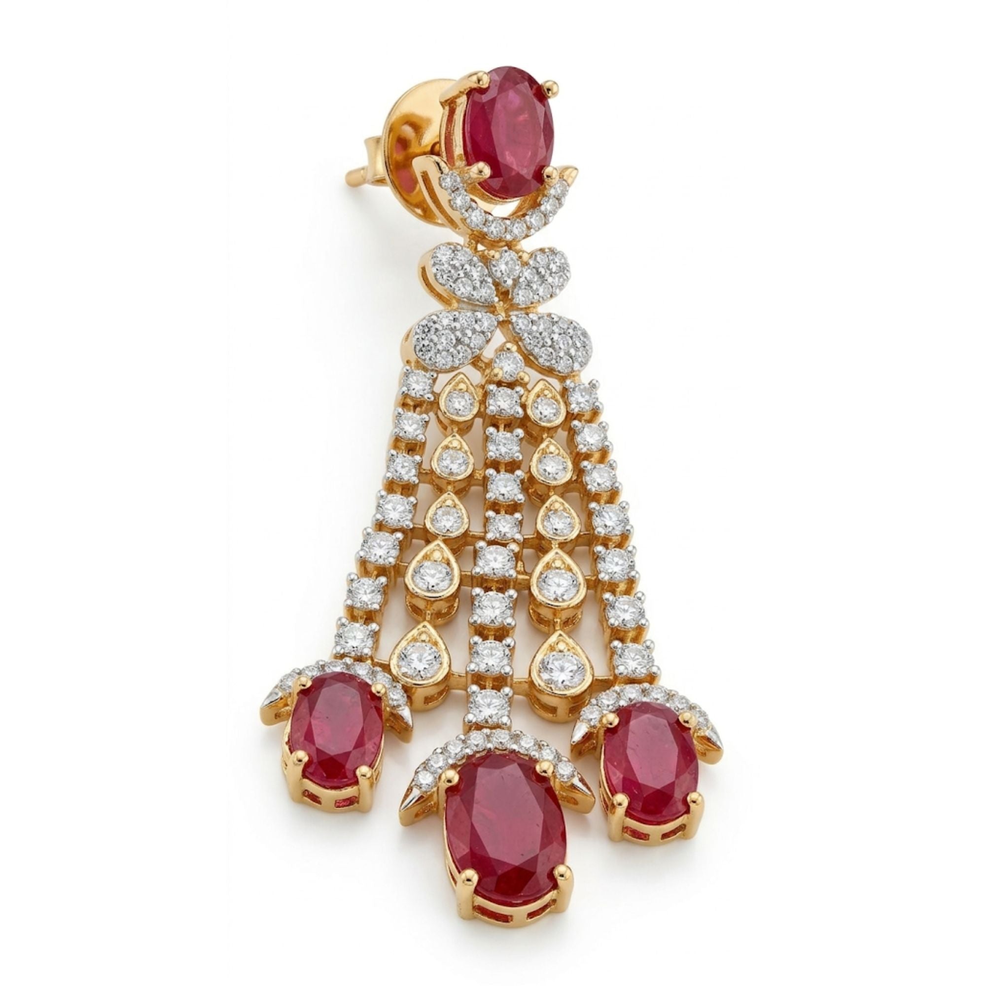 Indian Ruby Stone Necklace & Earrings Set | Gold Tone Bridal Jewellery | Roz Jewellers