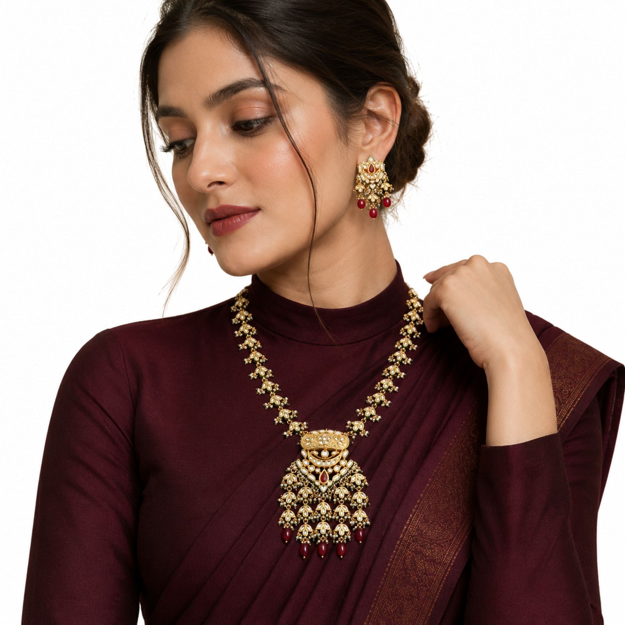 Devika Antique Temple Necklace Set