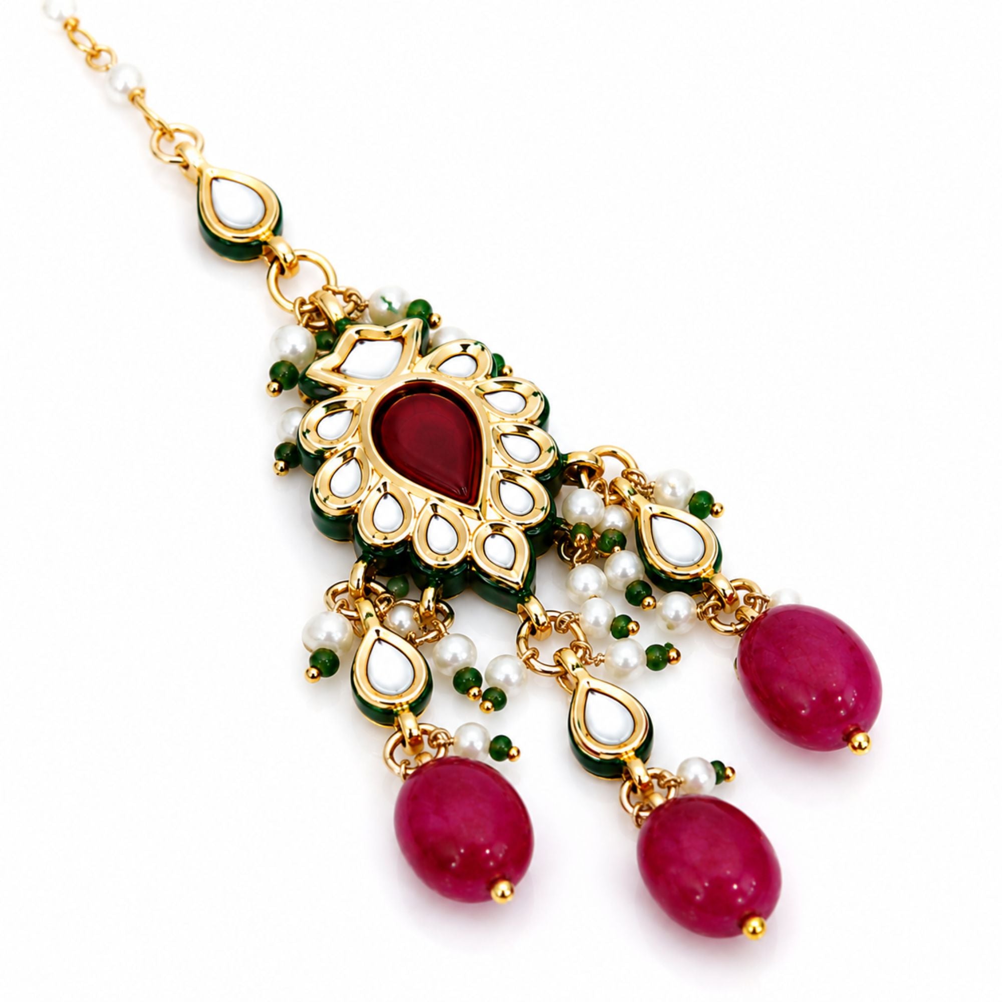 Roshni Meenakari Kundan Tikka Set