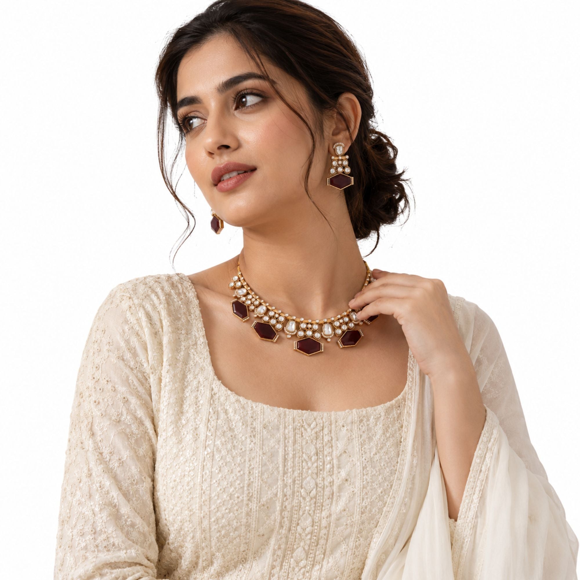 Manjari Ruby Kundan Bridal Set