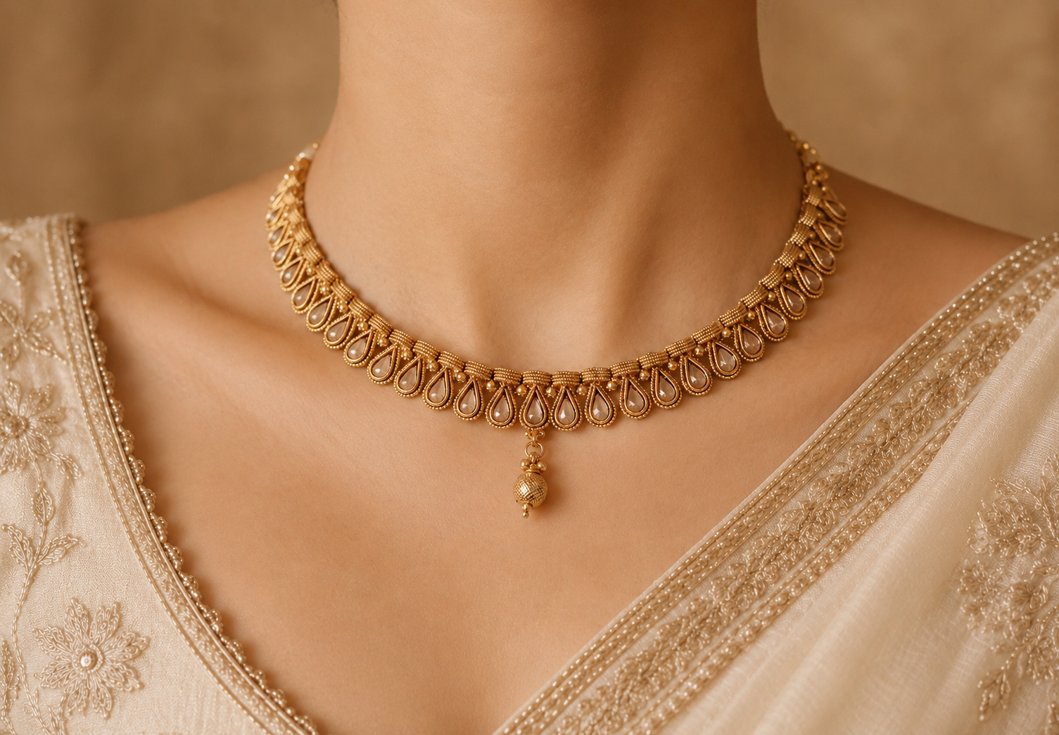 Safiyyah Indian Pakistani Polki Bridal Jewelry Set Wedding Necklace Earrings for Women Gold Plated