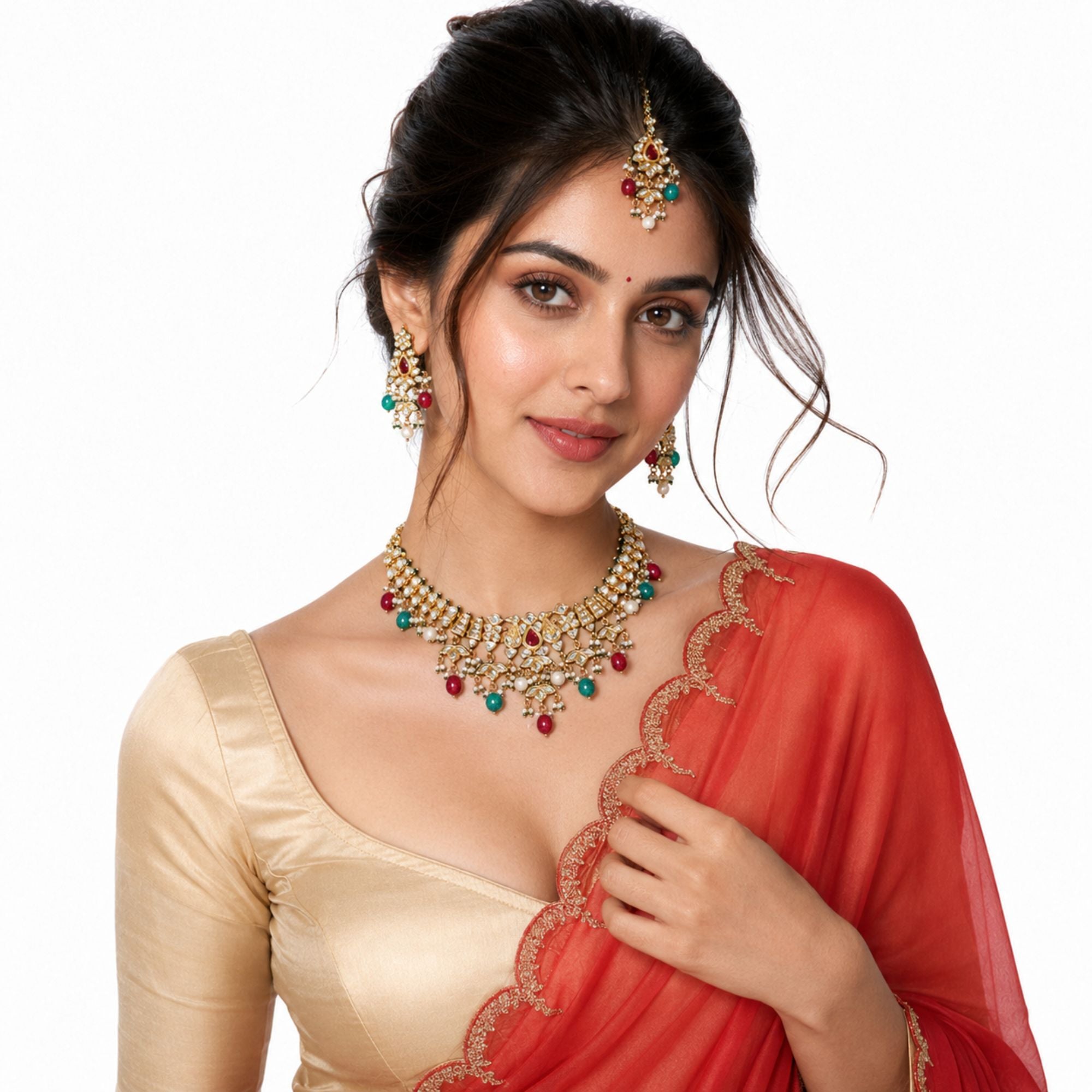 Purani Vintage Ruby Choker Set