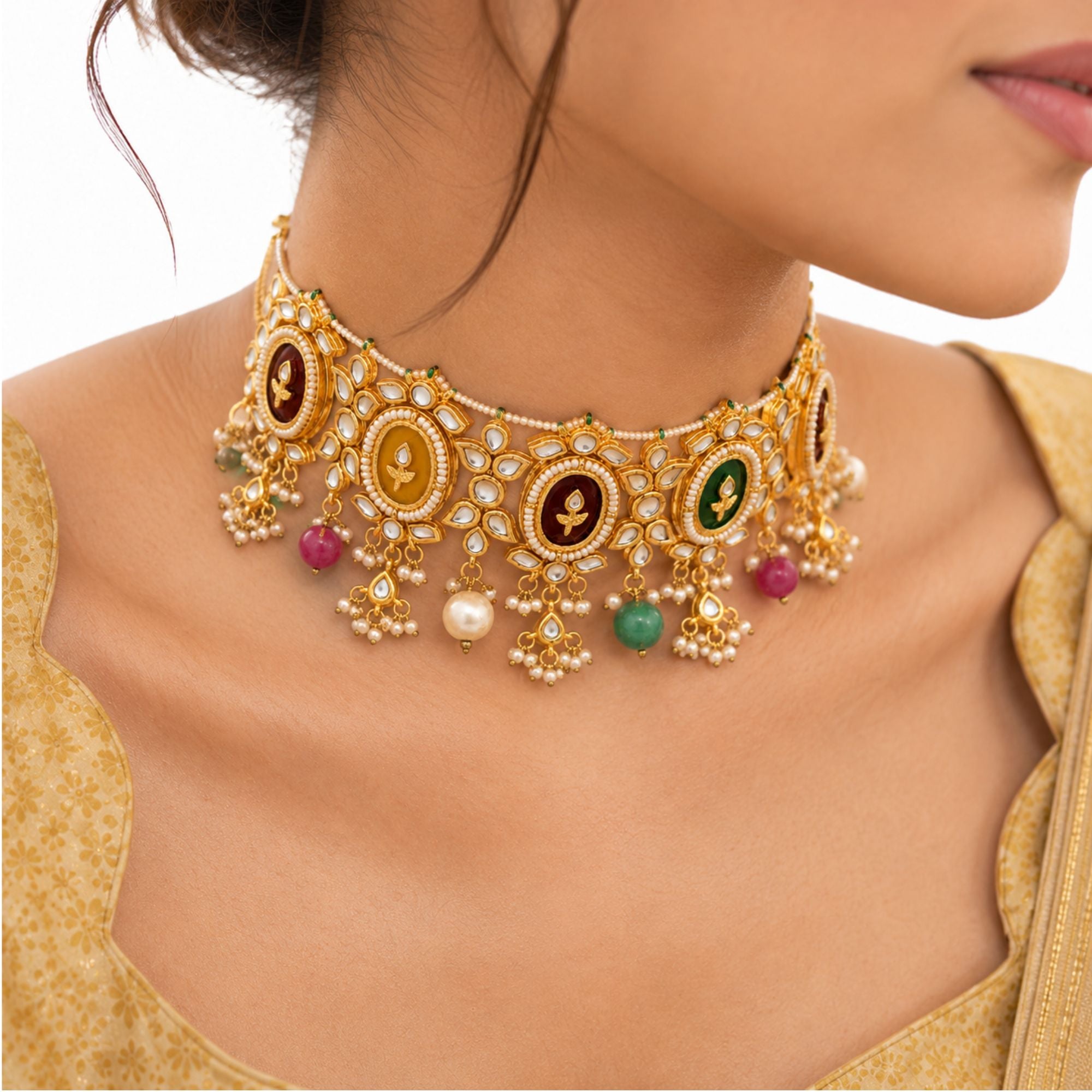 Rajkumari Luxury Kundan Choker Set