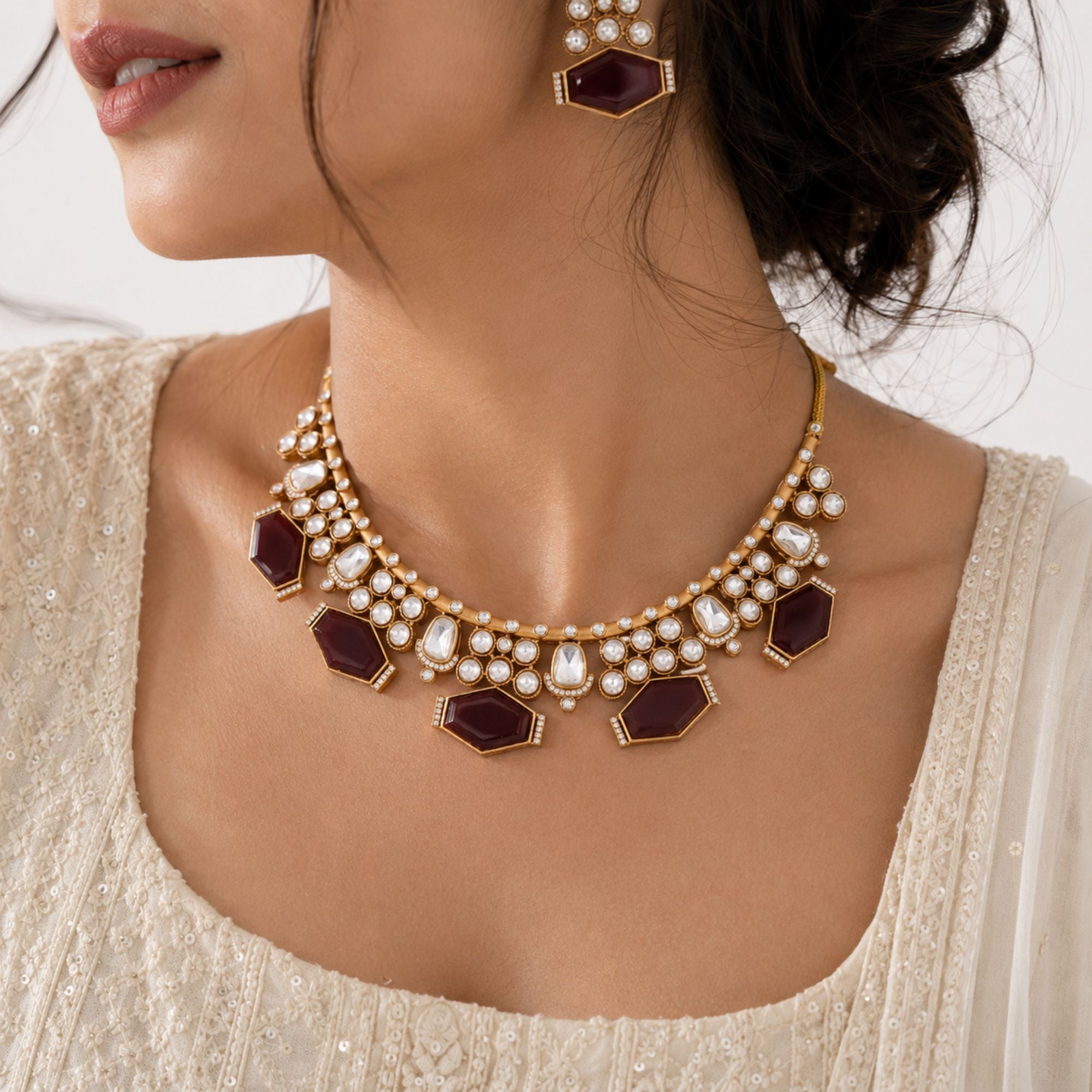 Manjari Ruby Kundan Bridal Set