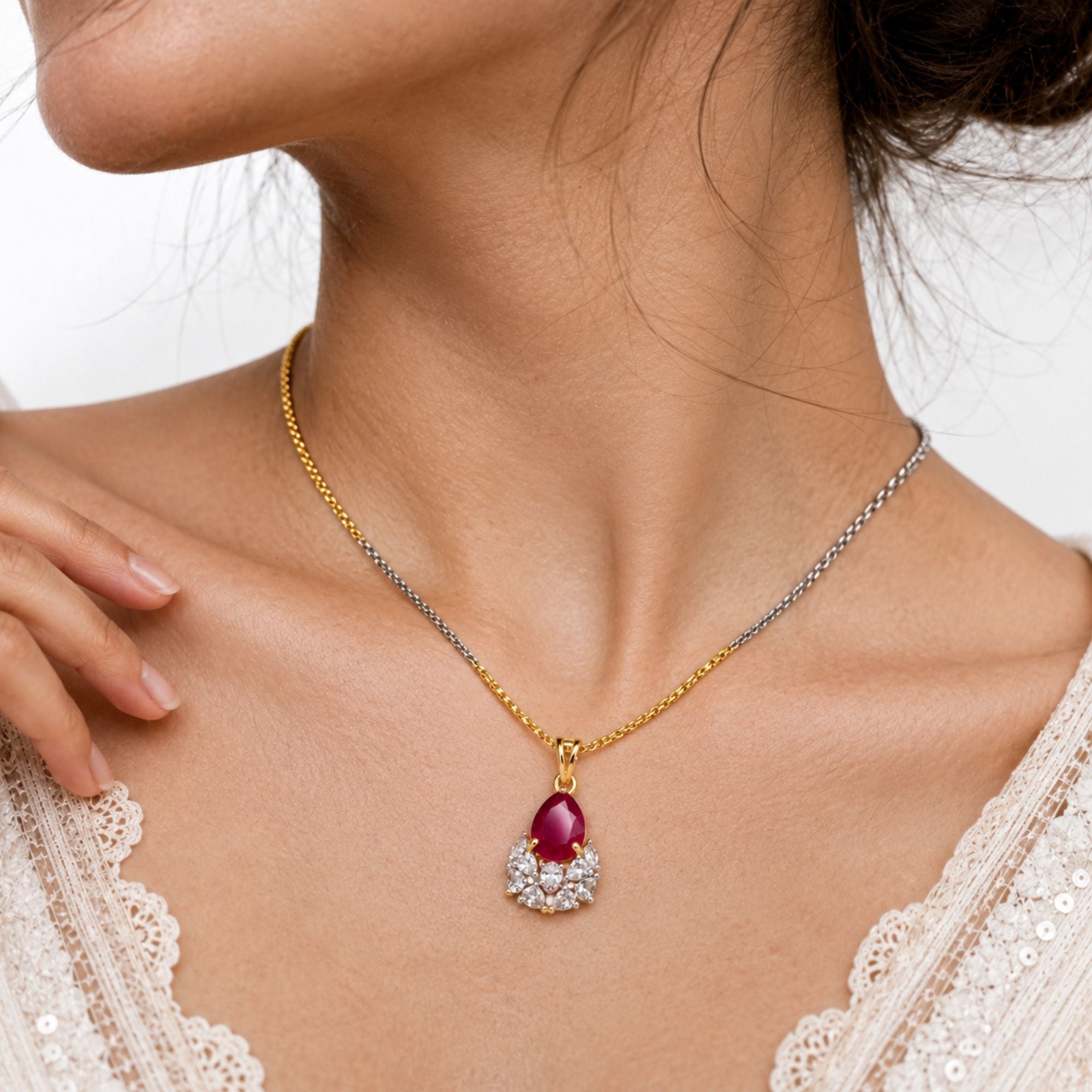Ruhani Ruby CZ Daily Pendant