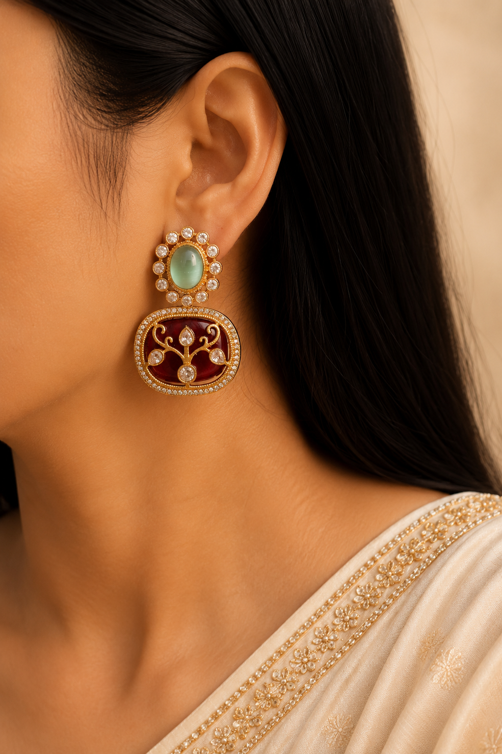 Anamta Handcrafted Multicolor Kundan Necklace Set Roz Jewellers.