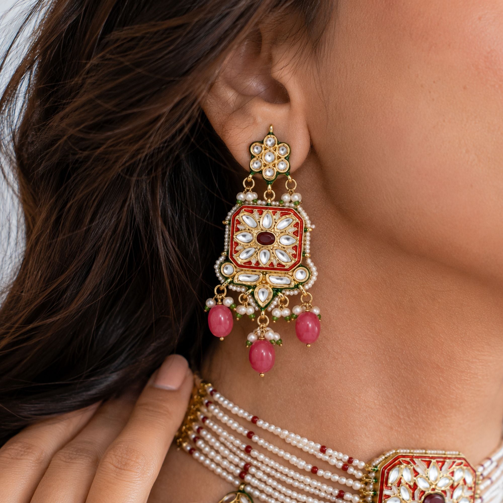 Rani Heavy Ruby Choker Set