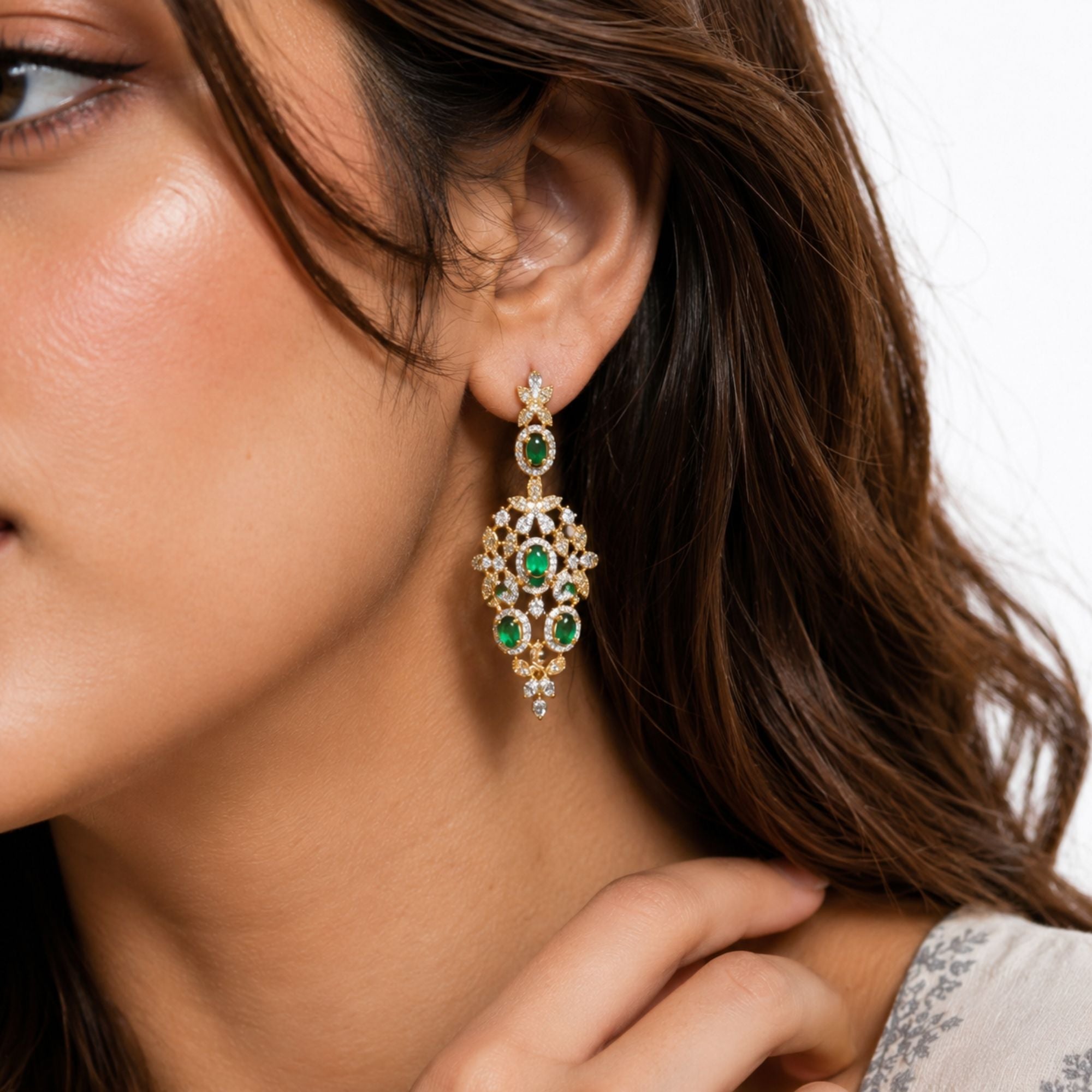 Meherbaan Emerald Heritage Necklace Set