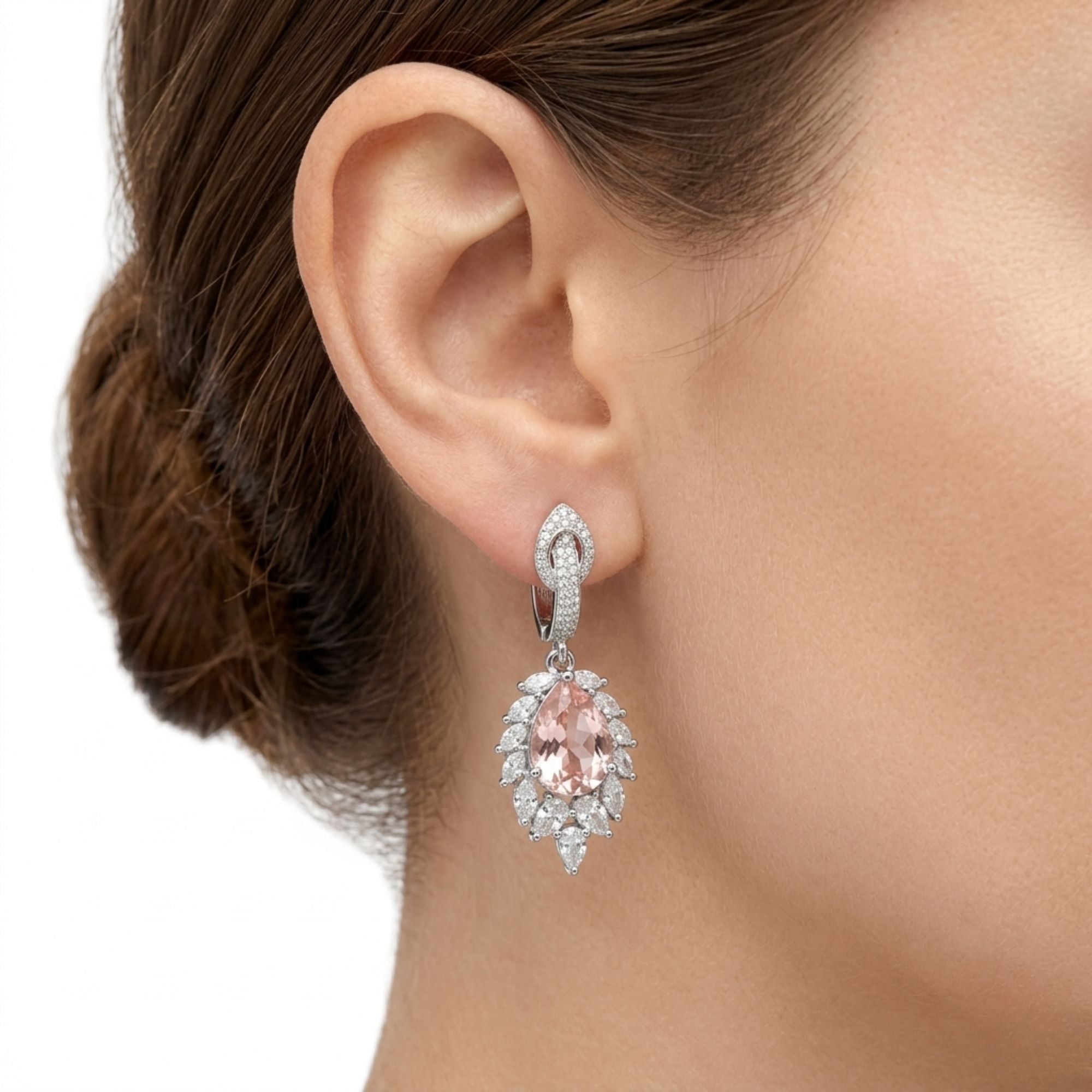 Pink Crystal & CZ Necklace Set | Gold Plated Party Jewellery | Roz Jewellers