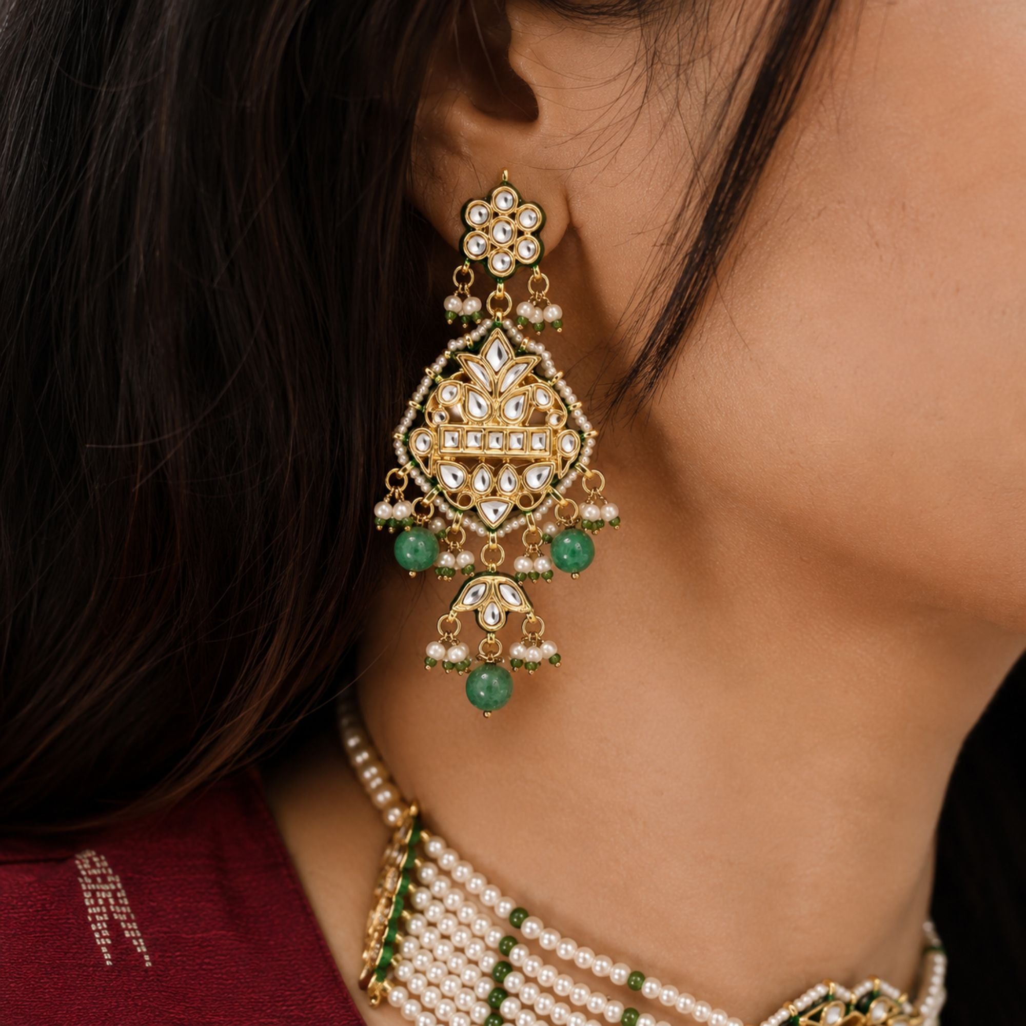 Panna Emerald Kundan Choker Set