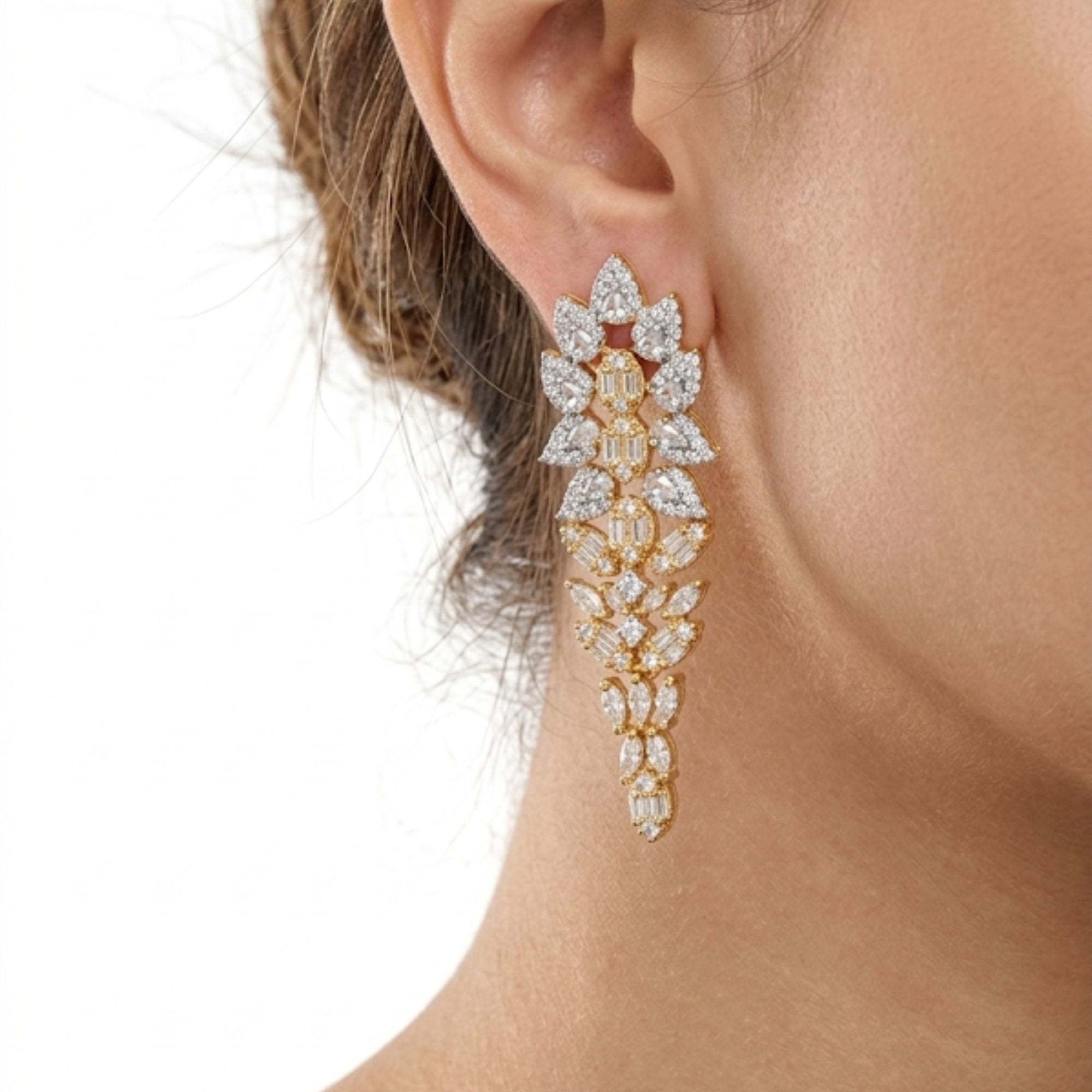 CZ & Ruby Bridal Necklace & Earrings Set | Gold Plated Wedding Jewellery | Roz Jewellers