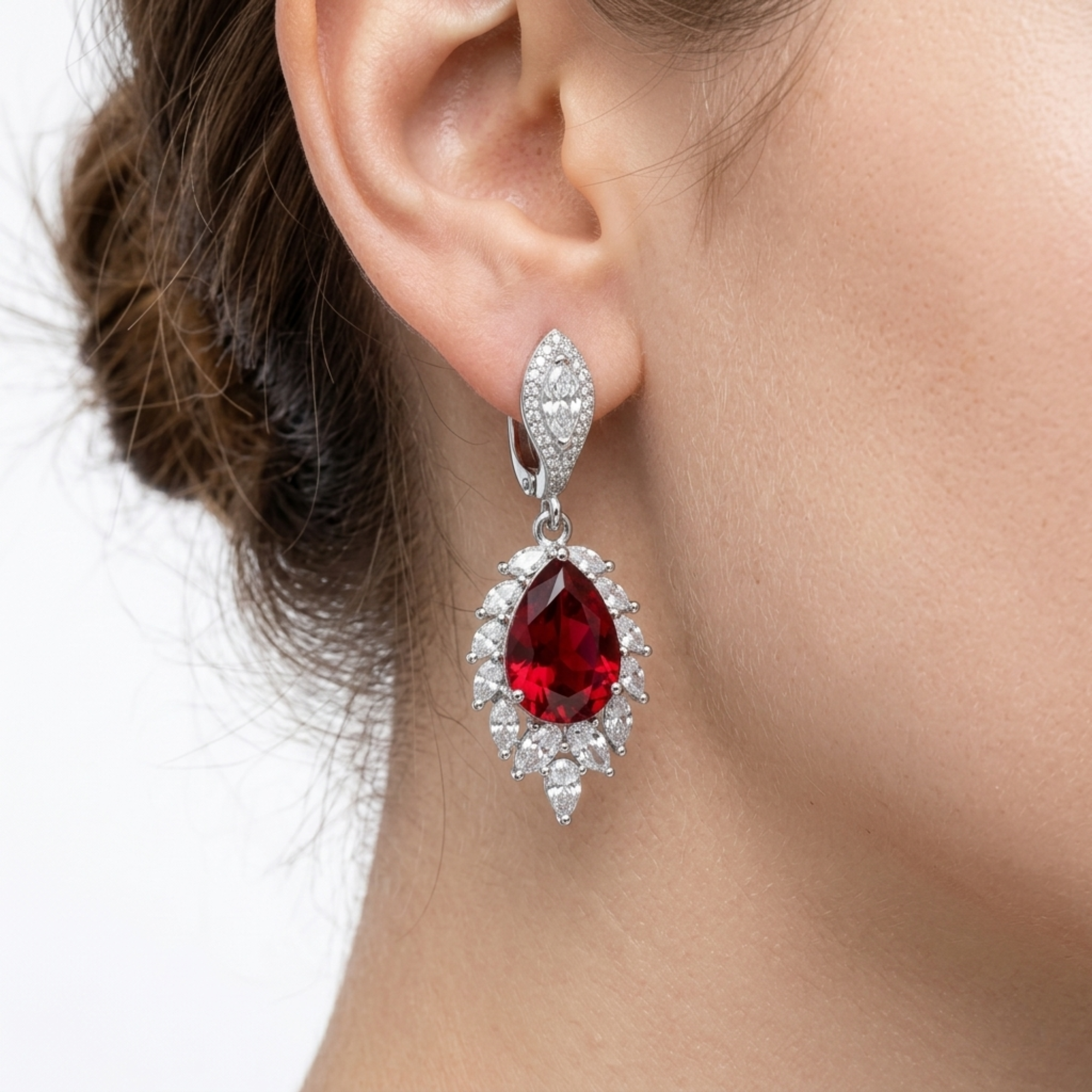 Ruby Red & CZ Necklace Set | Gold Plated Indian Bridal Jewellery | Roz Jewellers