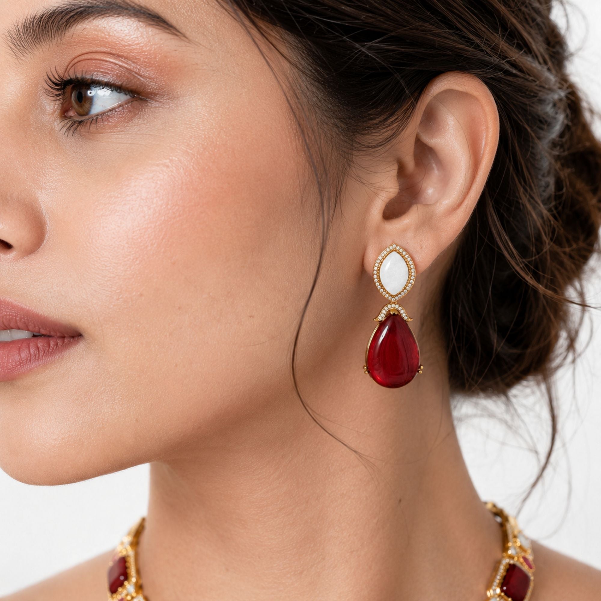 Ruby Manjari Kundan Elegance Set